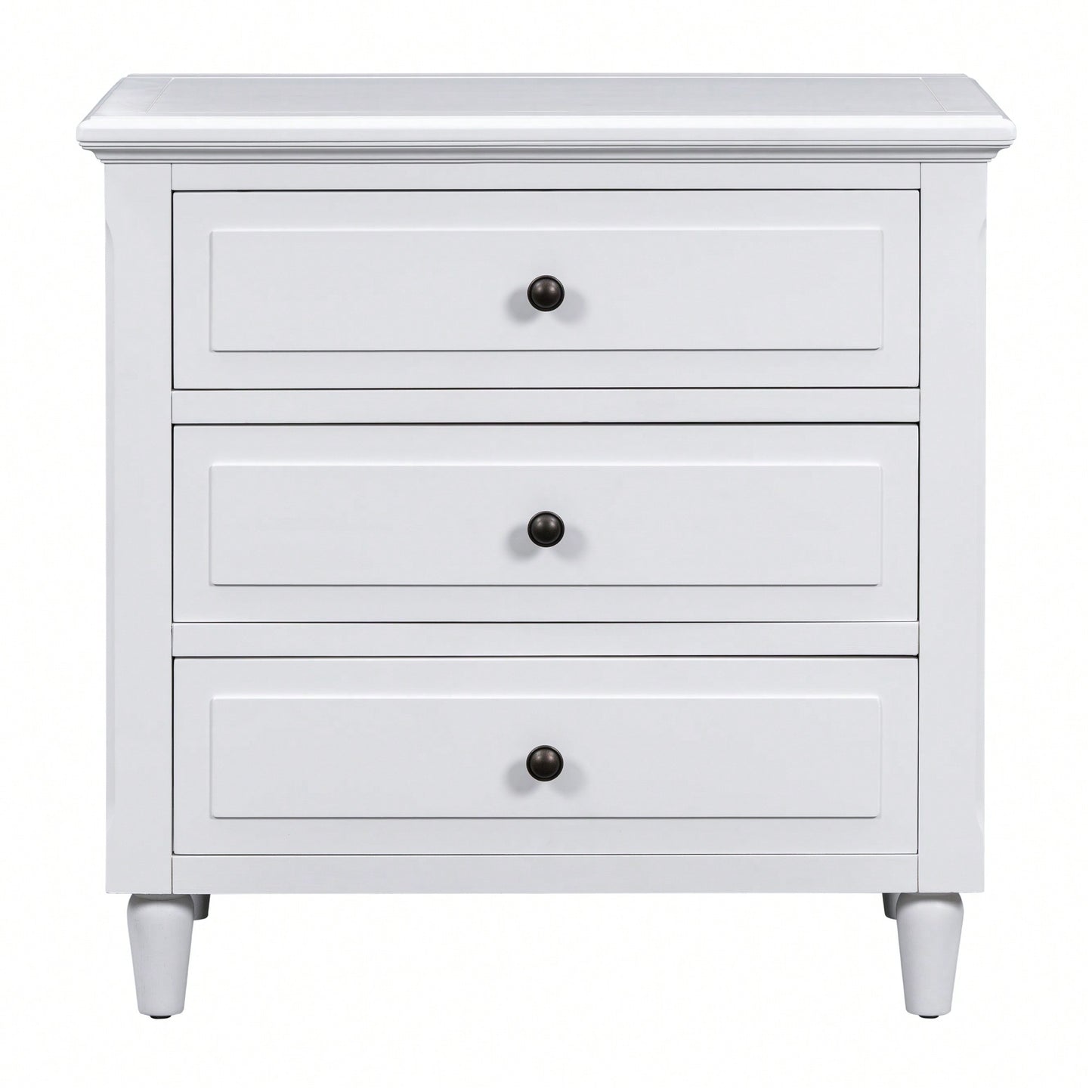 Elegant 3-Drawer Wooden Nightstand With Ample Storage Space For Bedroom Furniture