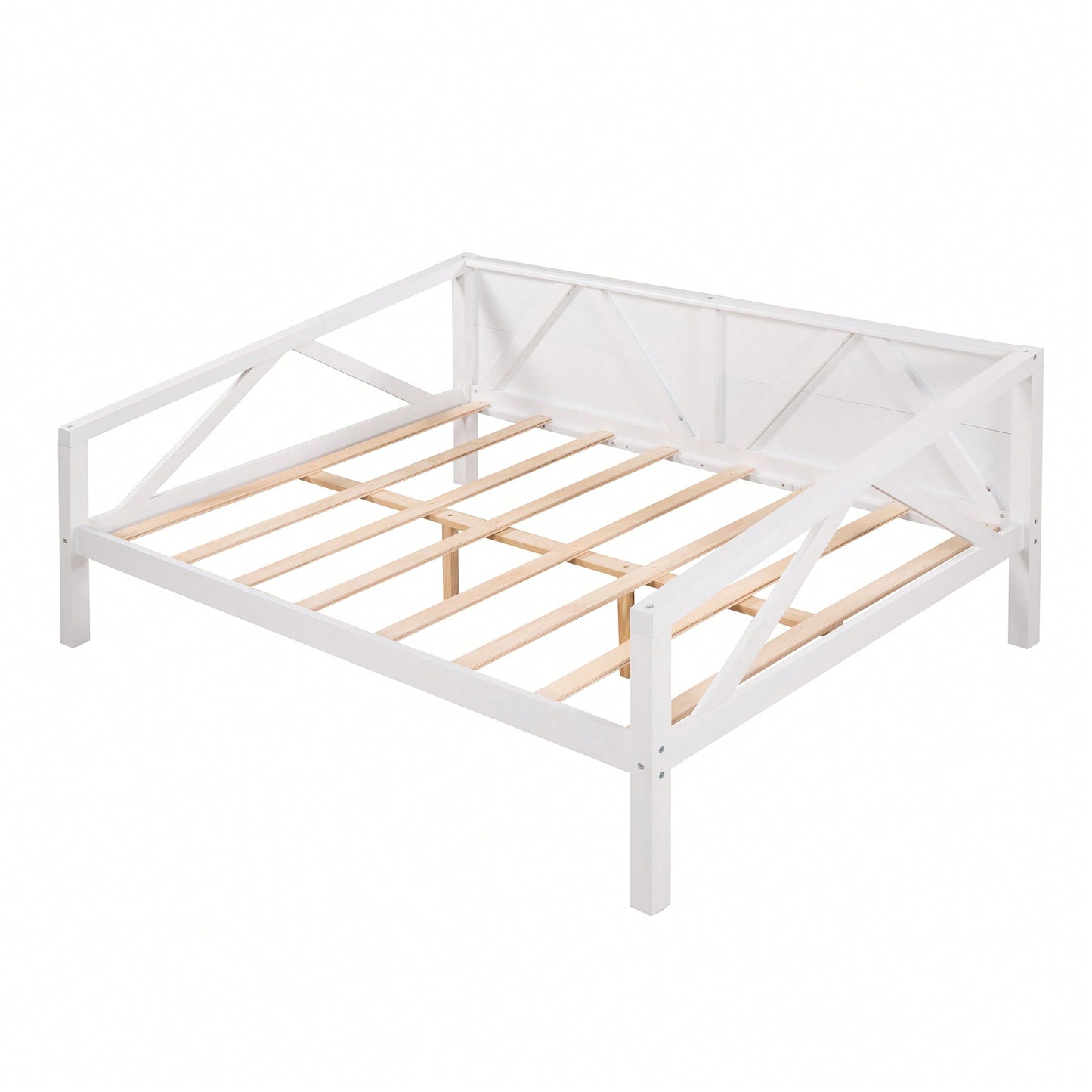 Gray Full Size Daybed With Wood Slat Support For Versatile Bedroom Or Living Room Use