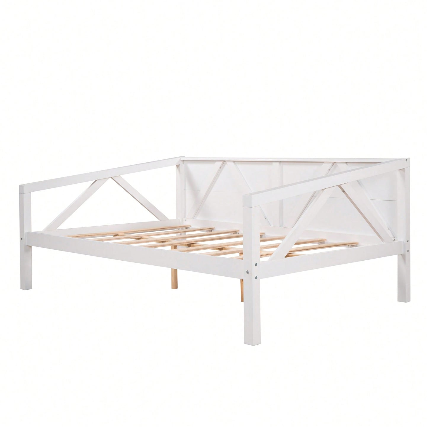 Gray Full Size Daybed With Wood Slat Support For Versatile Bedroom Or Living Room Use