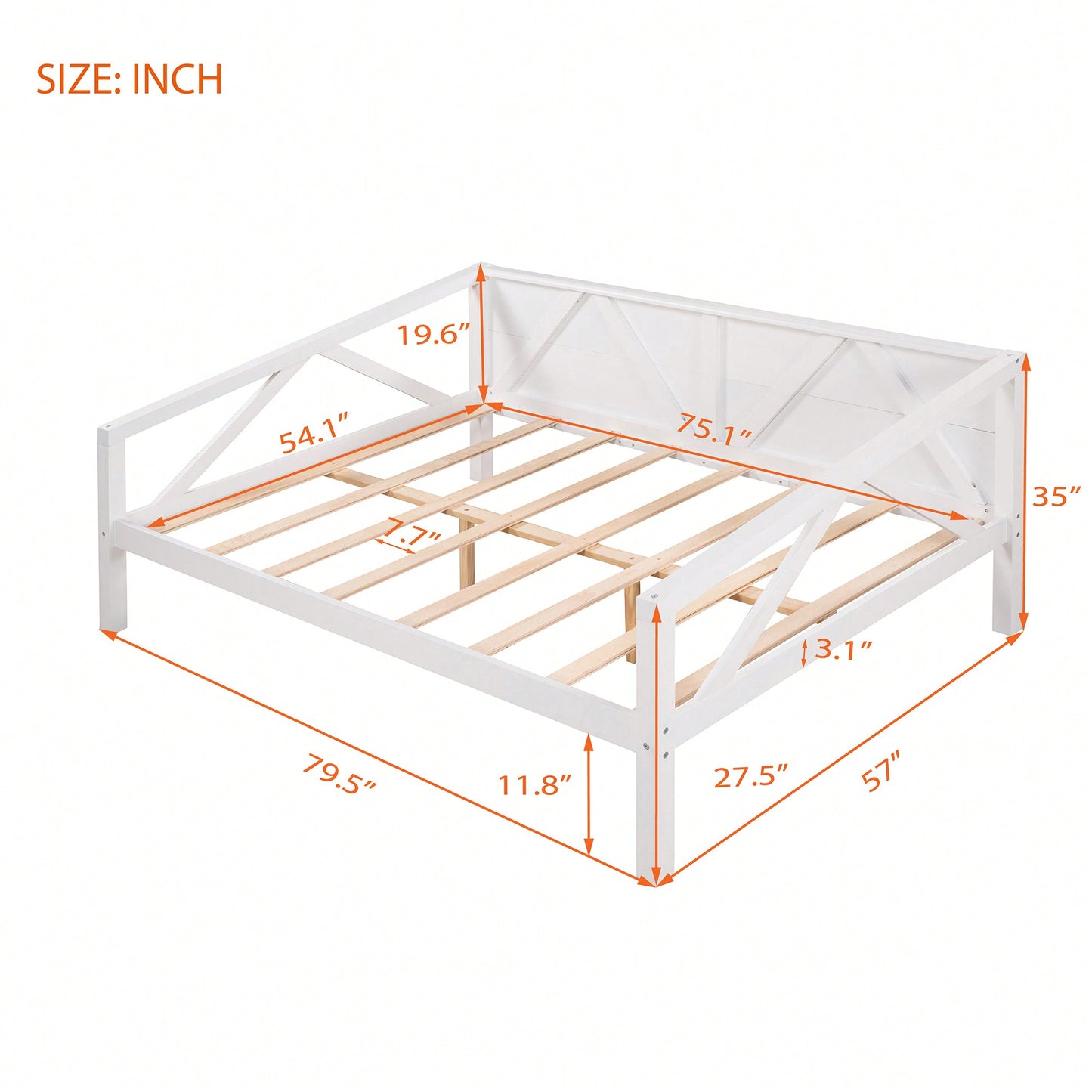 Gray Full Size Daybed With Wood Slat Support For Versatile Bedroom Or Living Room Use