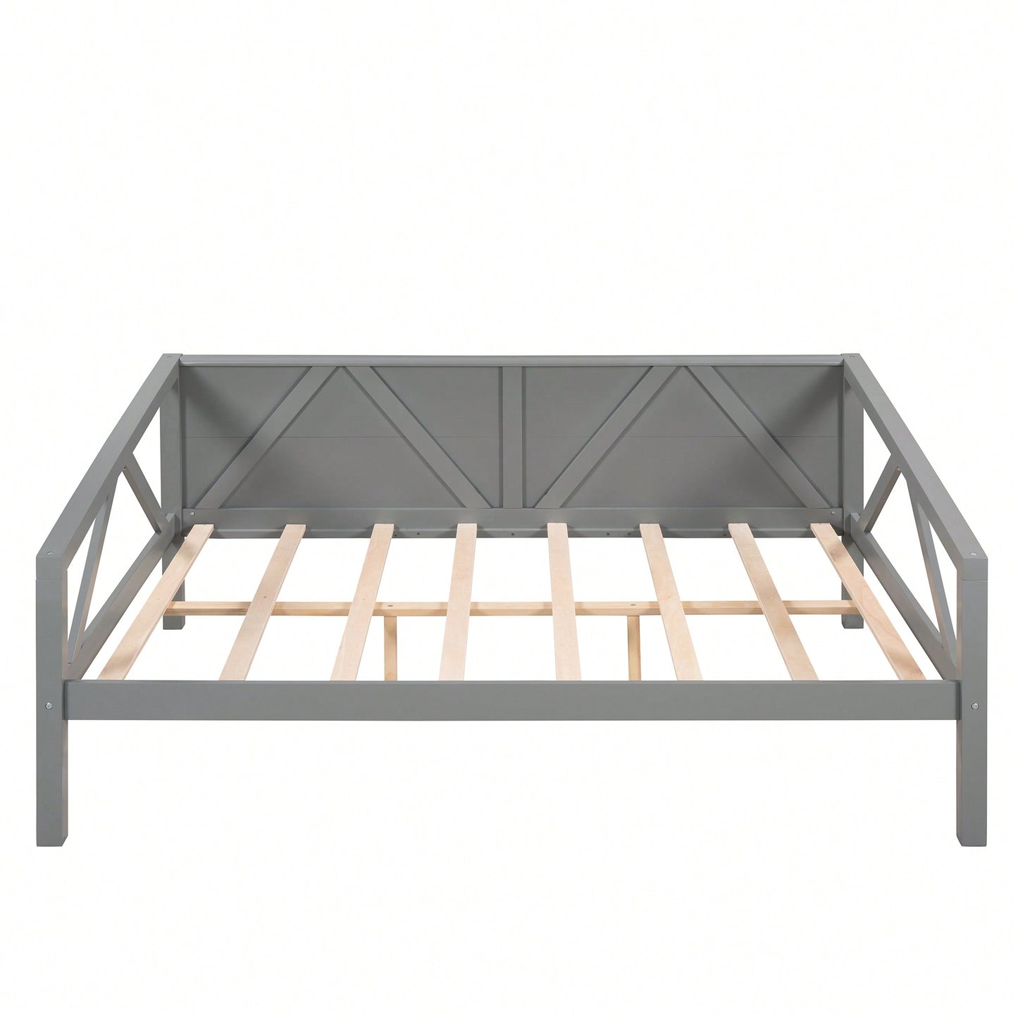 Gray Full Size Daybed With Wood Slat Support For Versatile Bedroom Or Living Room Use