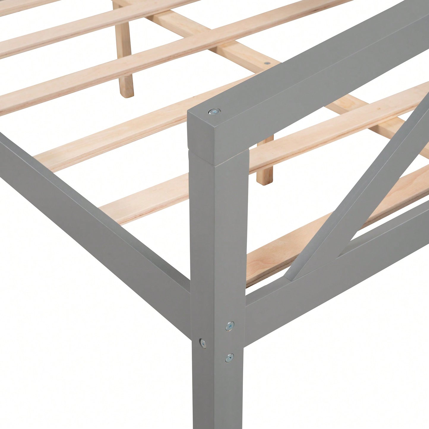 Gray Full Size Daybed With Wood Slat Support For Versatile Bedroom Or Living Room Use