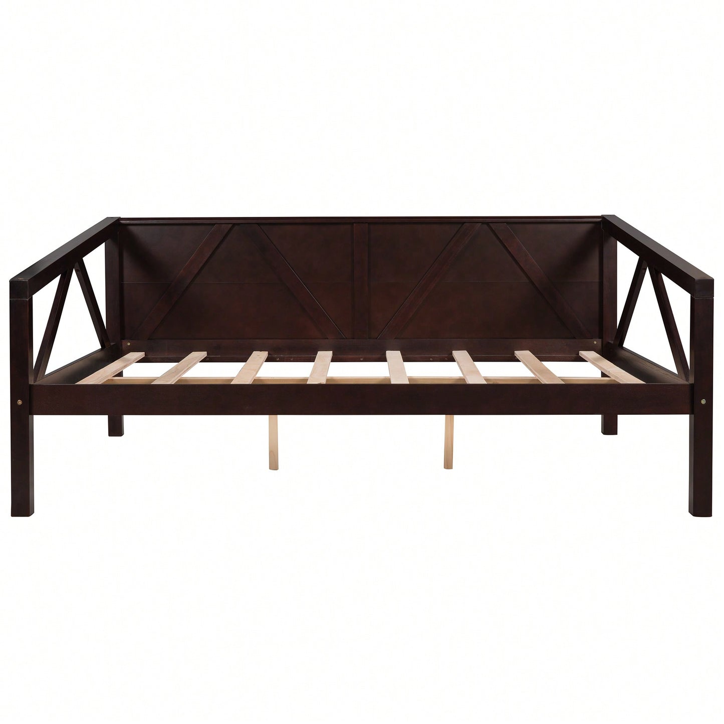 Gray Full Size Daybed With Wood Slat Support For Versatile Bedroom Or Living Room Use