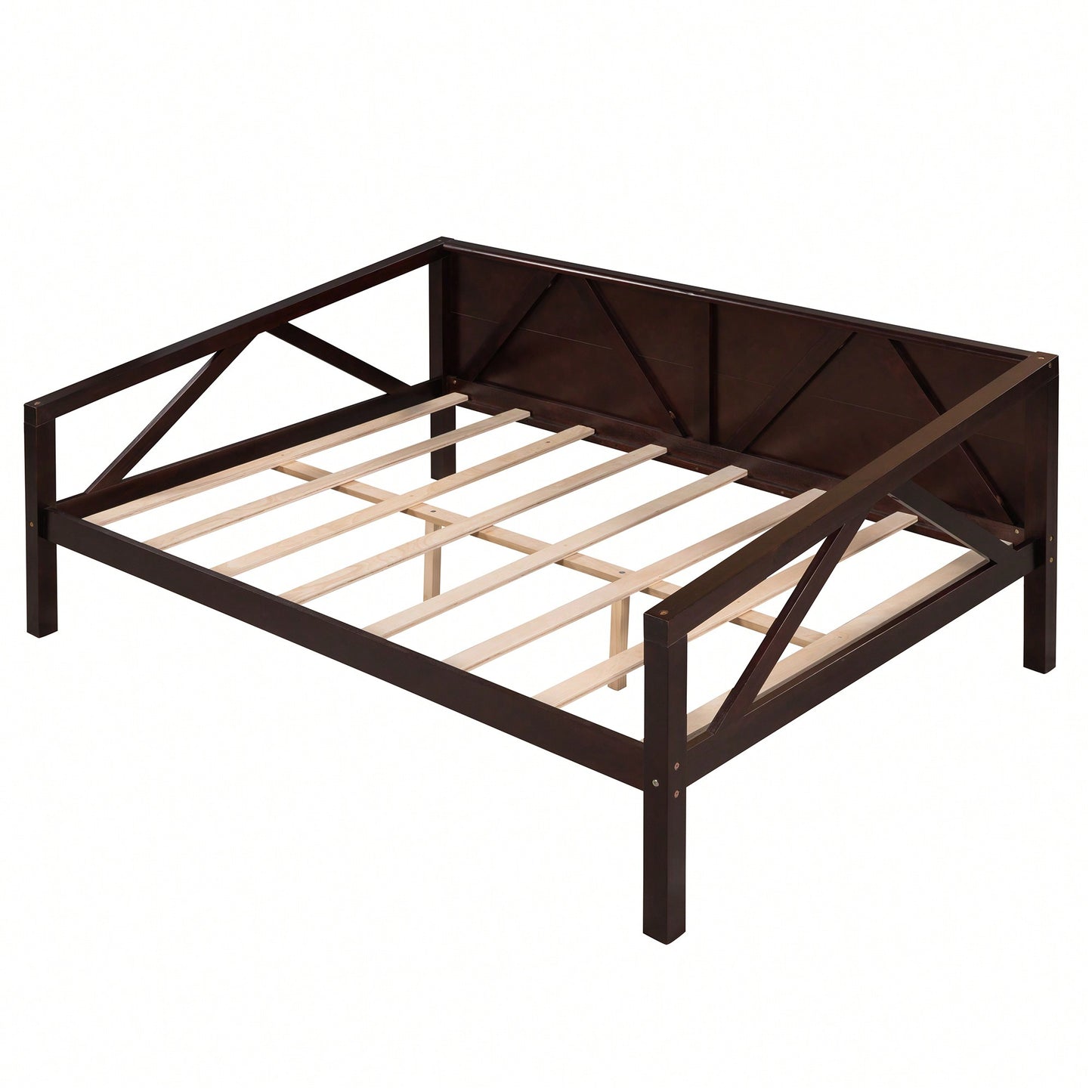 Gray Full Size Daybed With Wood Slat Support For Versatile Bedroom Or Living Room Use