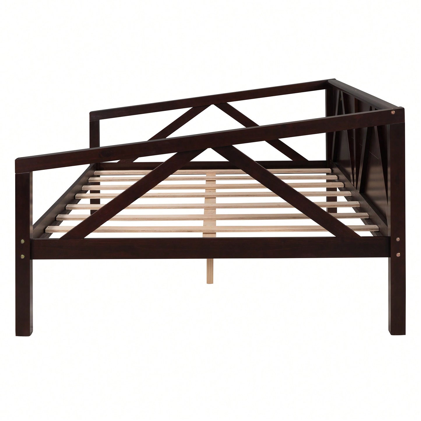 Gray Full Size Daybed With Wood Slat Support For Versatile Bedroom Or Living Room Use