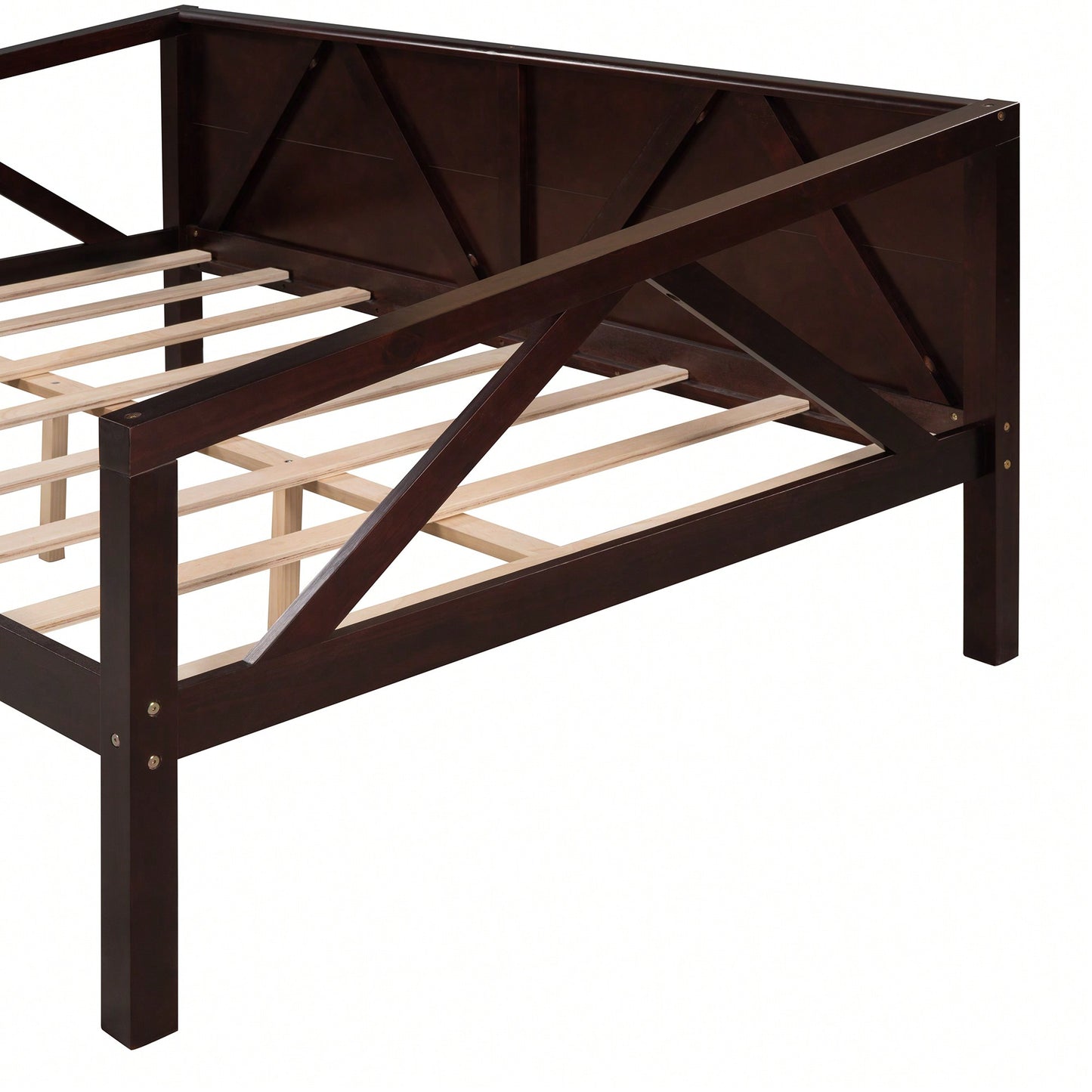 Gray Full Size Daybed With Wood Slat Support For Versatile Bedroom Or Living Room Use