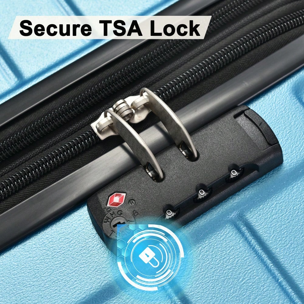Lightweight 3 Piece Hardshell Luggage Set With Double Spinner Wheels And TSA Lock 20'' 24'' 28'' Suitcases