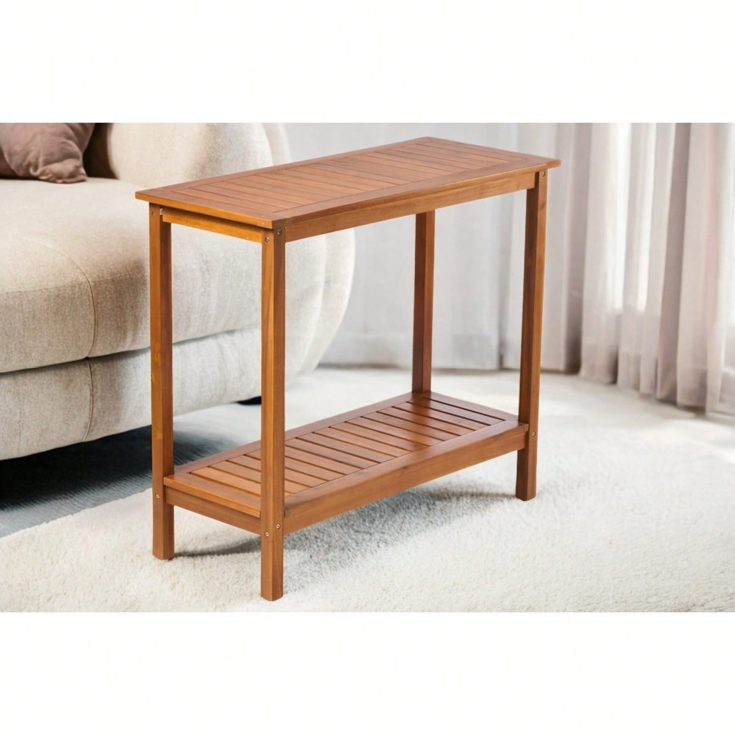 Light Brown Acacia Wood Potting Table For Garden Balcony And Garage