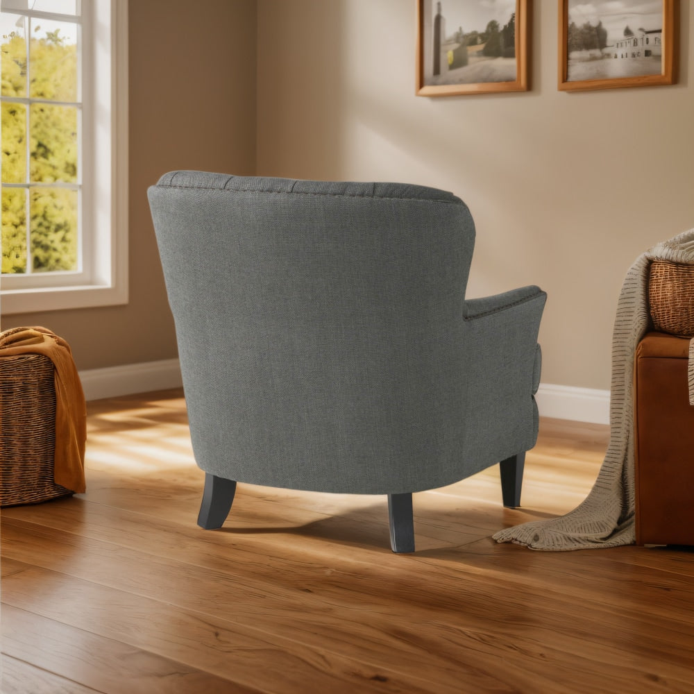 Stylish Light Grey Upholstered Club Chair And Ottoman Set For Modern Living Room Comfort And Elegance