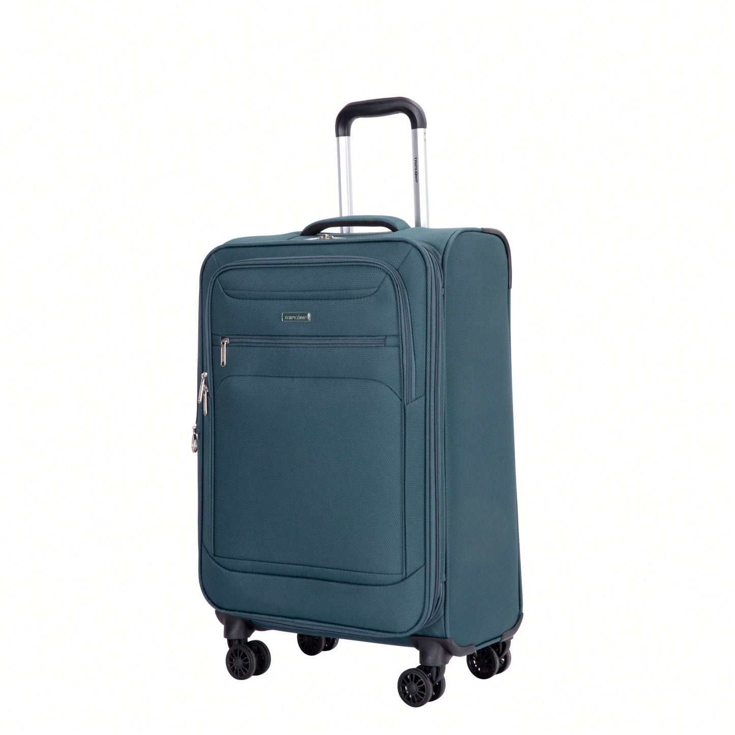 Lightweight Dark Green 3-Piece Luggage Set With Softshell Suitcase Spinner Wheels Travel Bag And Toiletry Bag