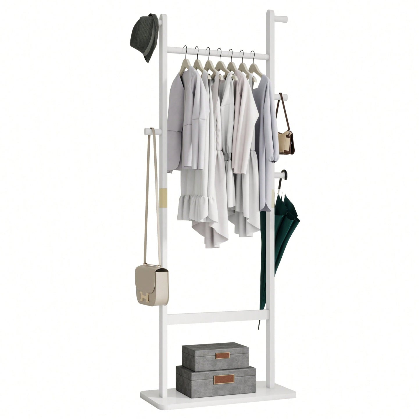 Solid Wood Coat Rack Hanger 23.6x11x64.1in Friendly Easy Assembly Stylish For Bedroom Entrance Living Room