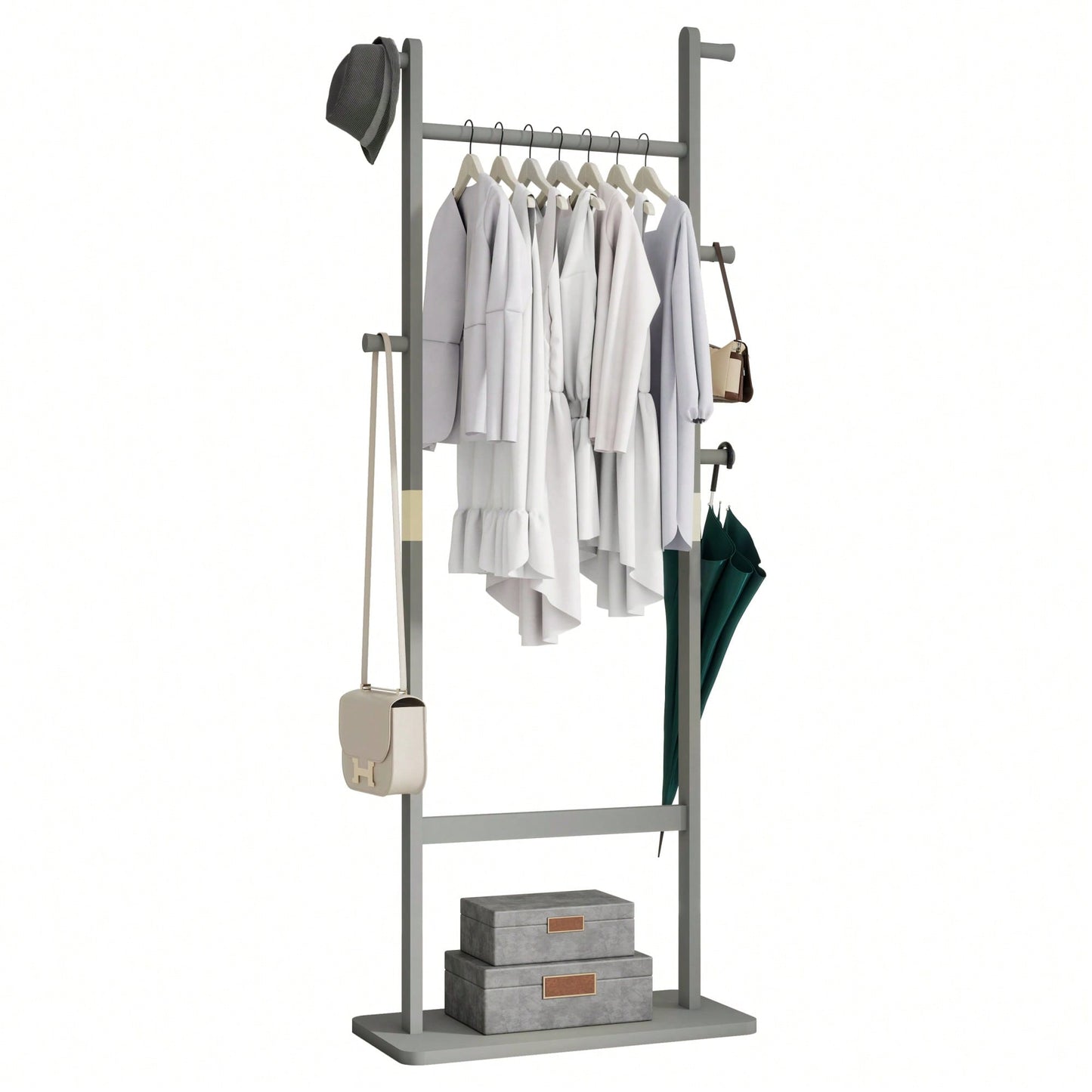 Solid Wood Coat Rack Hanger 23.6x11x64.1in Friendly Easy Assembly Stylish For Bedroom Entrance Living Room