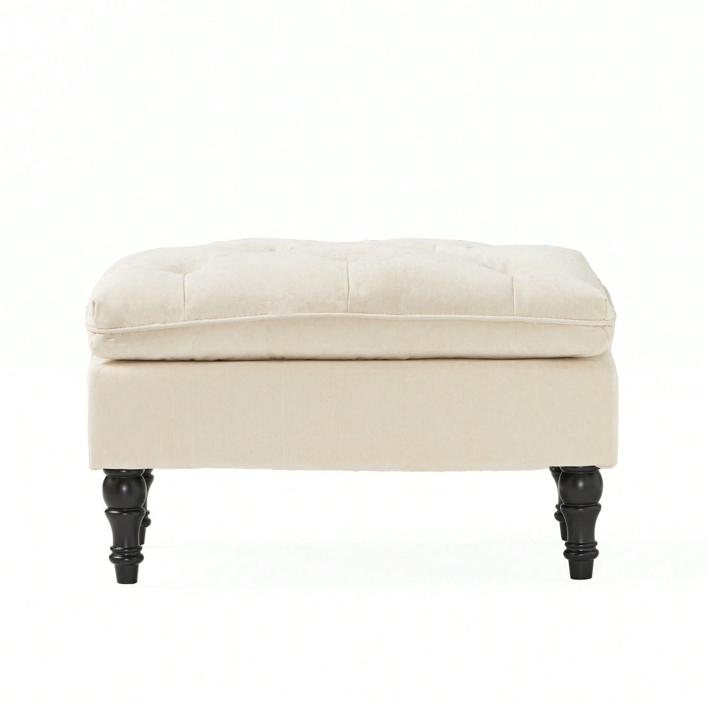 28 Inch Pillow Top Storage Ottoman For Living Room And Bedroom Decor