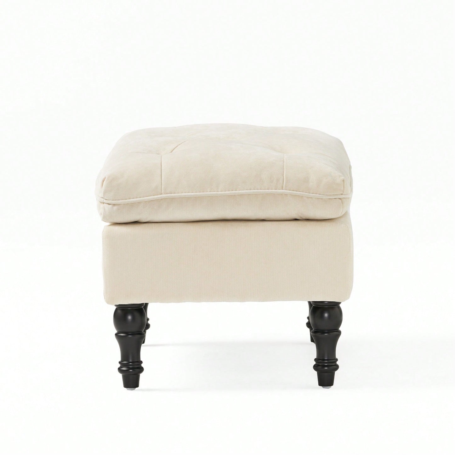 28 Inch Pillow Top Storage Ottoman For Living Room And Bedroom Decor
