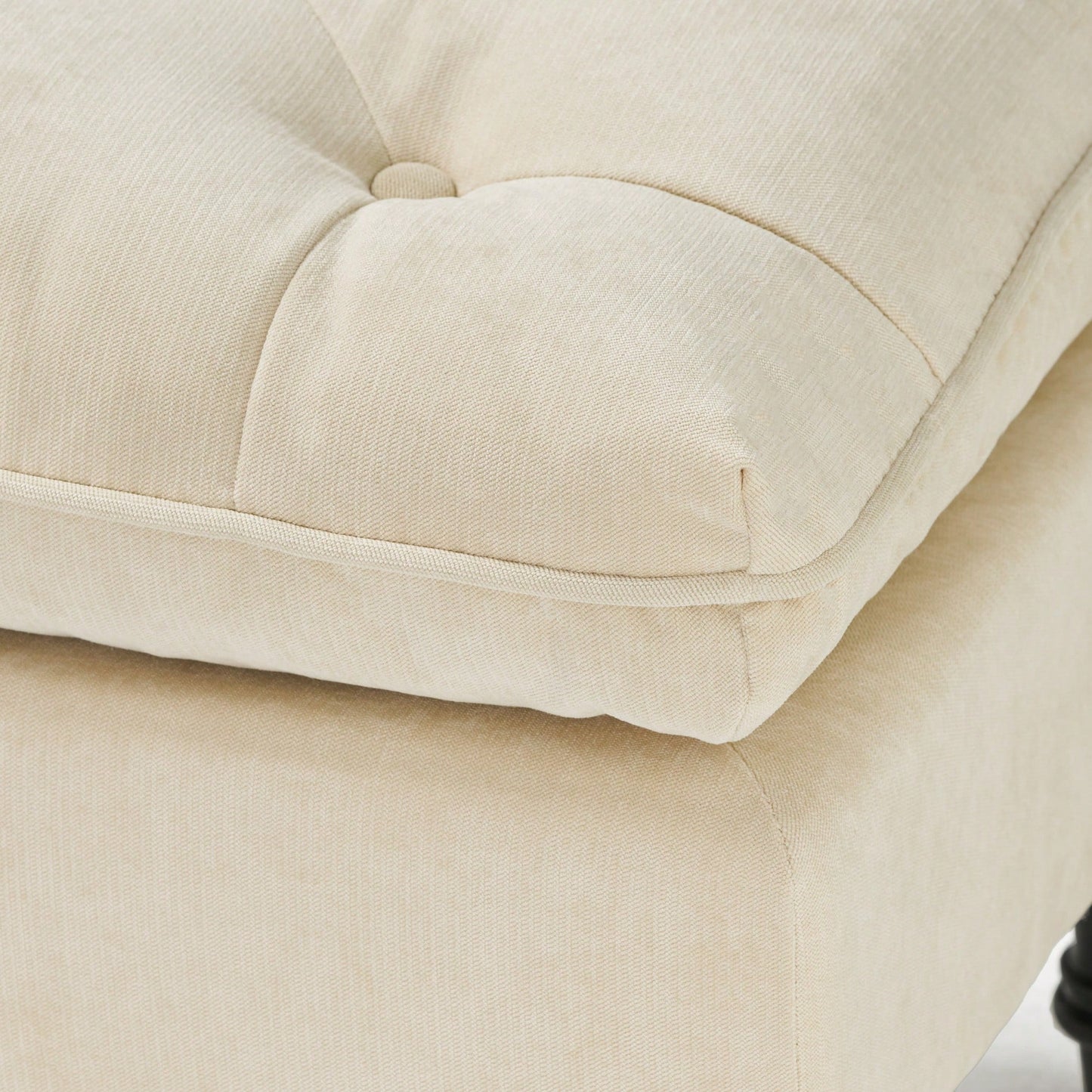 28 Inch Pillow Top Storage Ottoman For Living Room And Bedroom Decor
