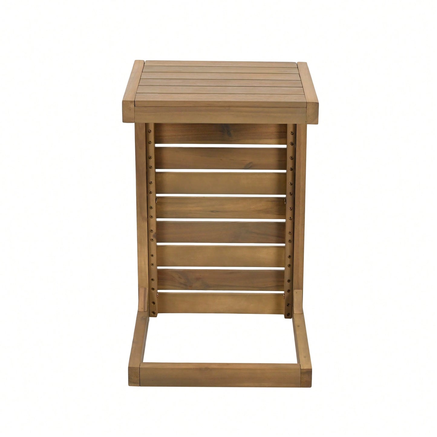 C-Shape Brown End Table For Living Room Modern Accent Furniture