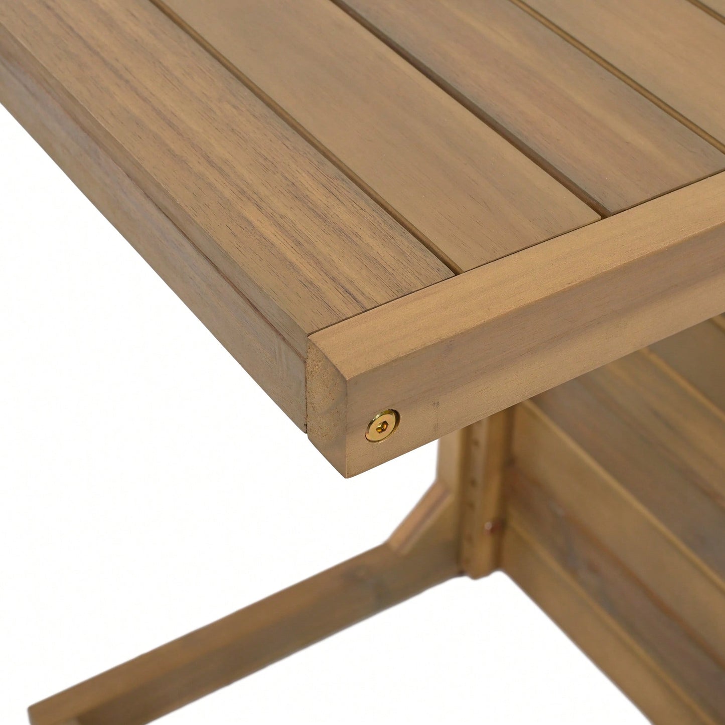 C-Shape Brown End Table For Living Room Modern Accent Furniture