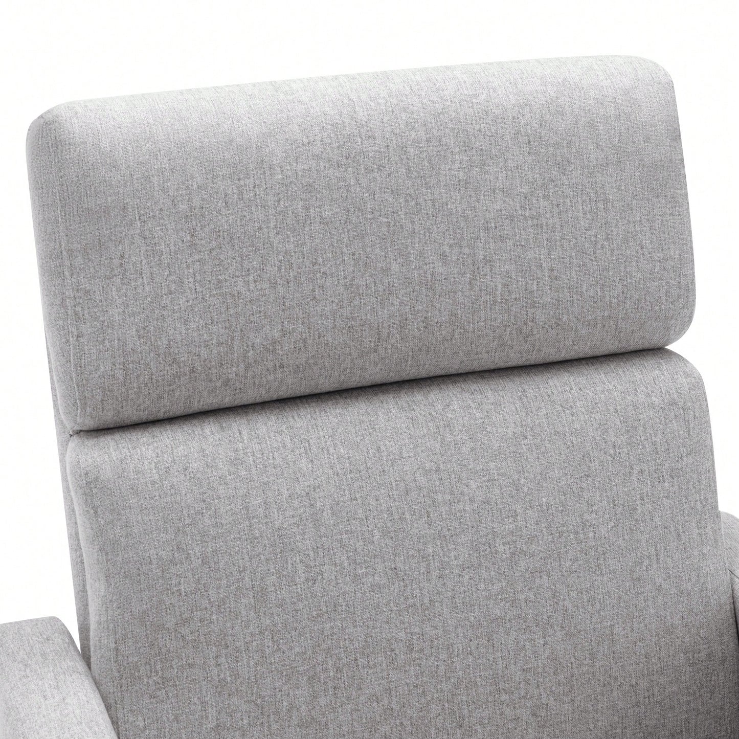 Plush Beige Upholstered Rocking Nursery Chair With Glider Swivel Recliner For Ultimate Comfort