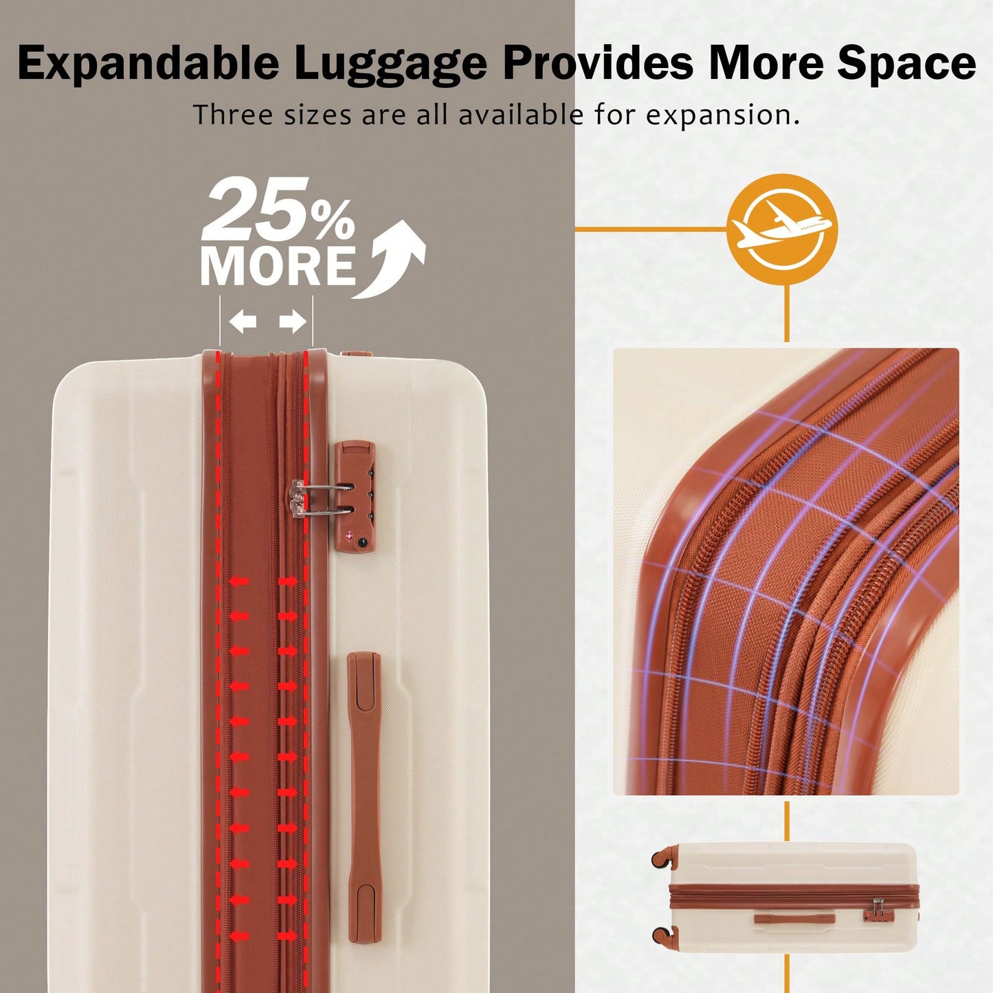 Expandable 2 Piece Lightweight Luggage Set With Spinner Wheels And TSA Lock 20 Inch And 28 Inch Suitcases