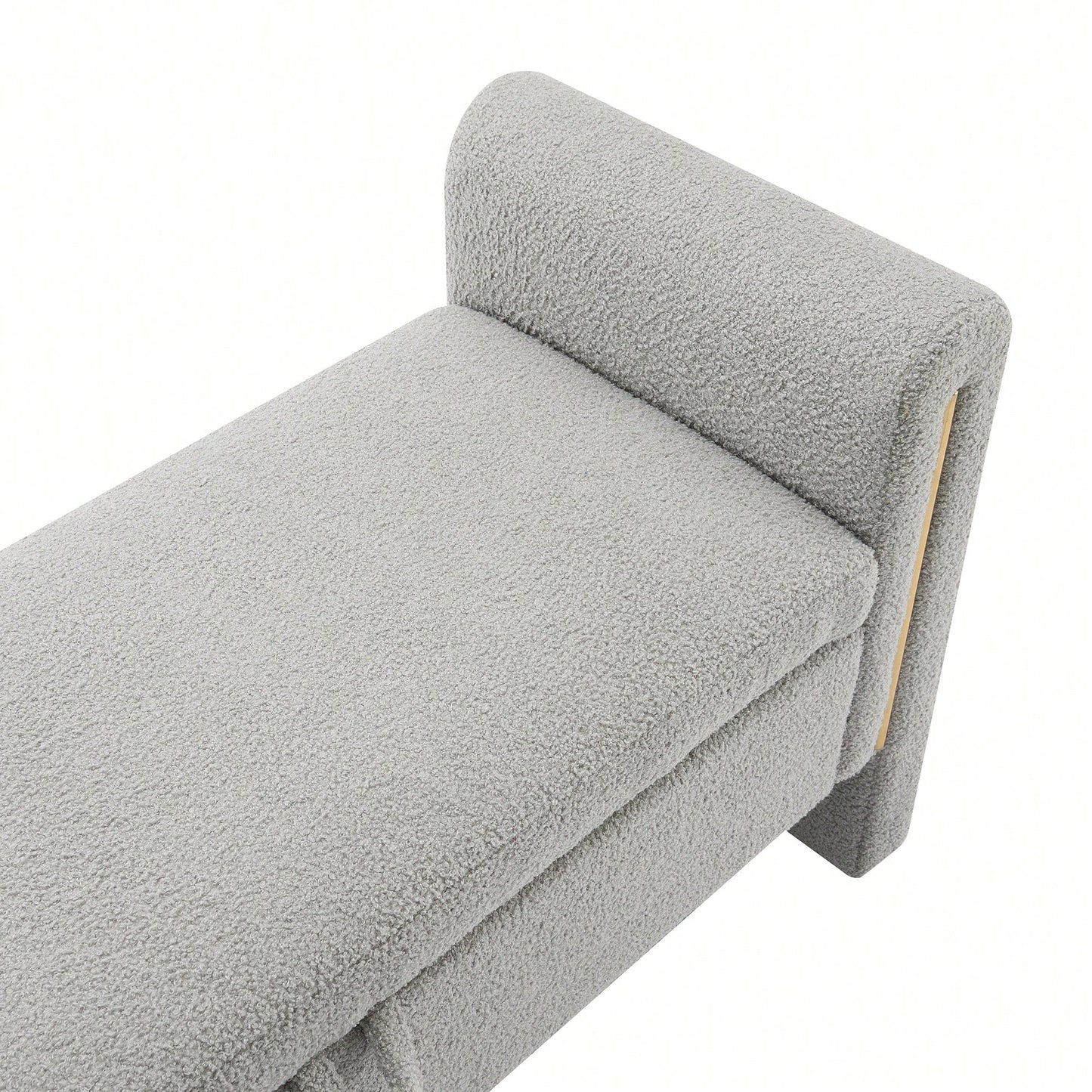 Cozy Upholstered Bed End Bench With Storage And Arms For Living Room Bedroom Dorm Stylish Teddy Grey Footrest And Vanity Stool