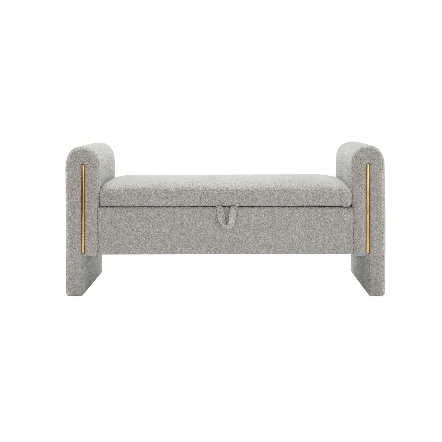 Cozy Upholstered Bed End Bench With Storage And Arms For Living Room Bedroom Dorm Stylish Teddy Grey Footrest And Vanity Stool