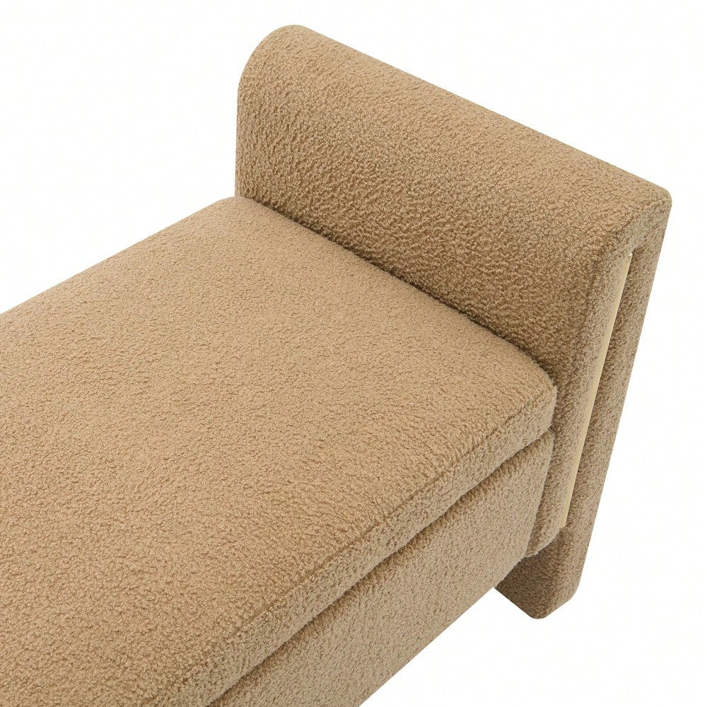 Cozy Upholstered Bed End Bench With Storage And Arms For Living Room Bedroom Dorm Stylish Teddy Grey Footrest And Vanity Stool