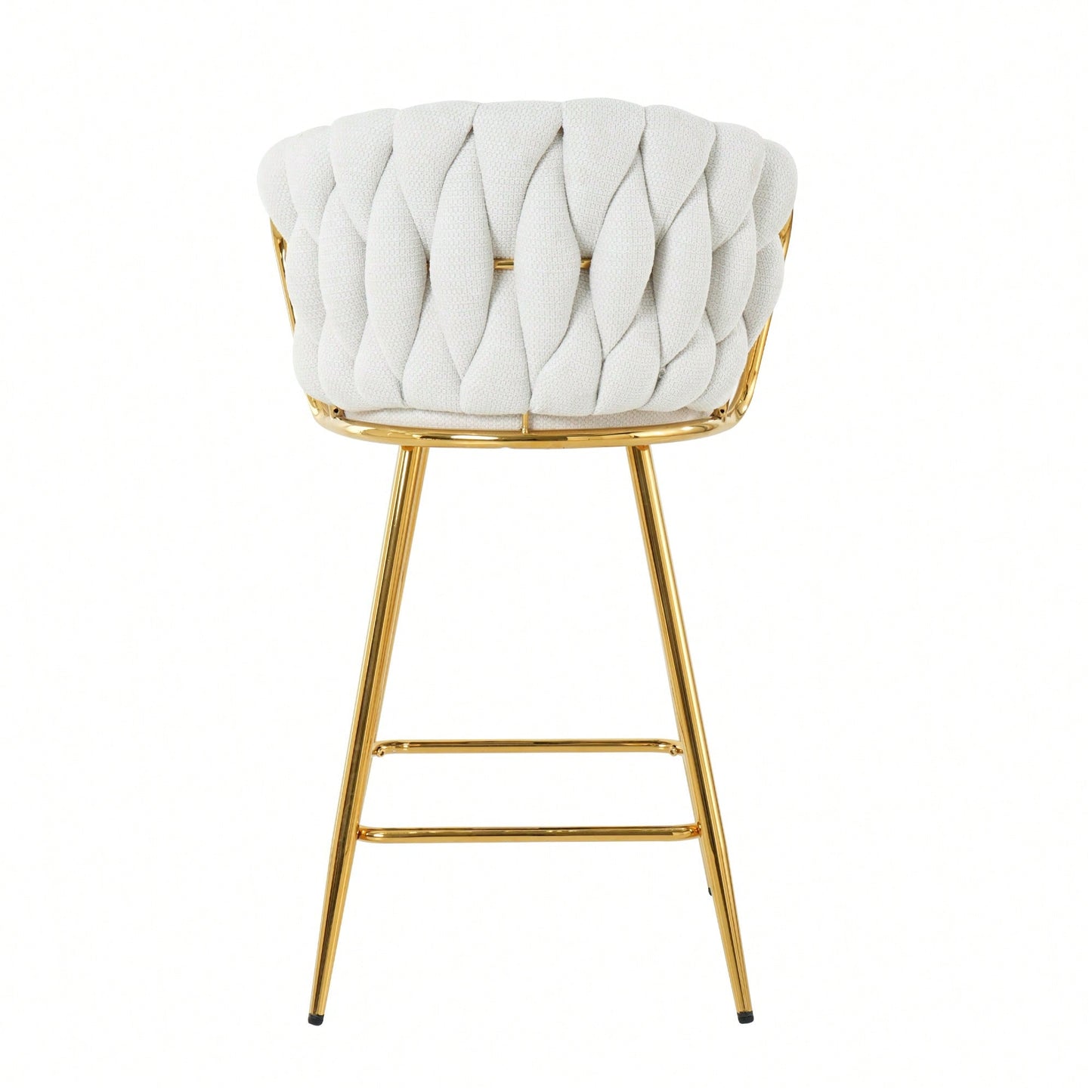 Modern High Stool With Gold Plated Legs Dark Grey Linen Bar Chairs For Kitchen Dining Cafe Restaurant Set Of 2