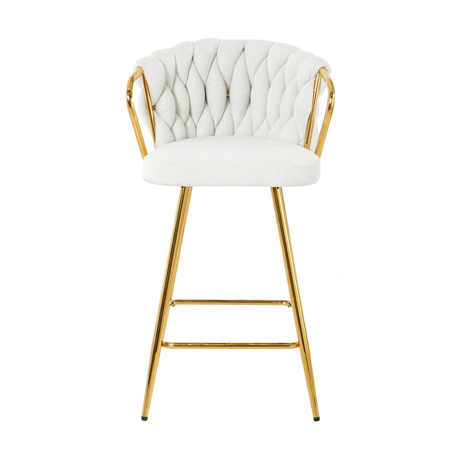 Modern High Stool With Gold Plated Legs Dark Grey Linen Bar Chairs For Kitchen Dining Cafe Restaurant Set Of 2