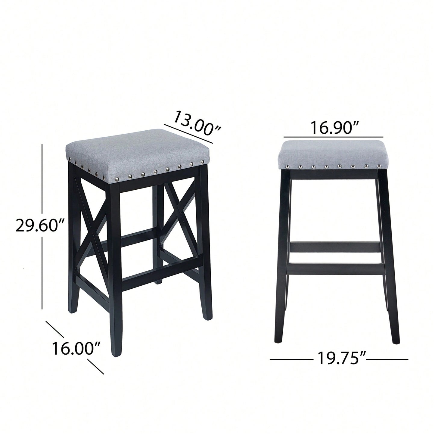 Set Of 2, Elegant Modern Saddle Barstool With Comfortable Cushion And Stylish Design For Kitchen Or Home Bar