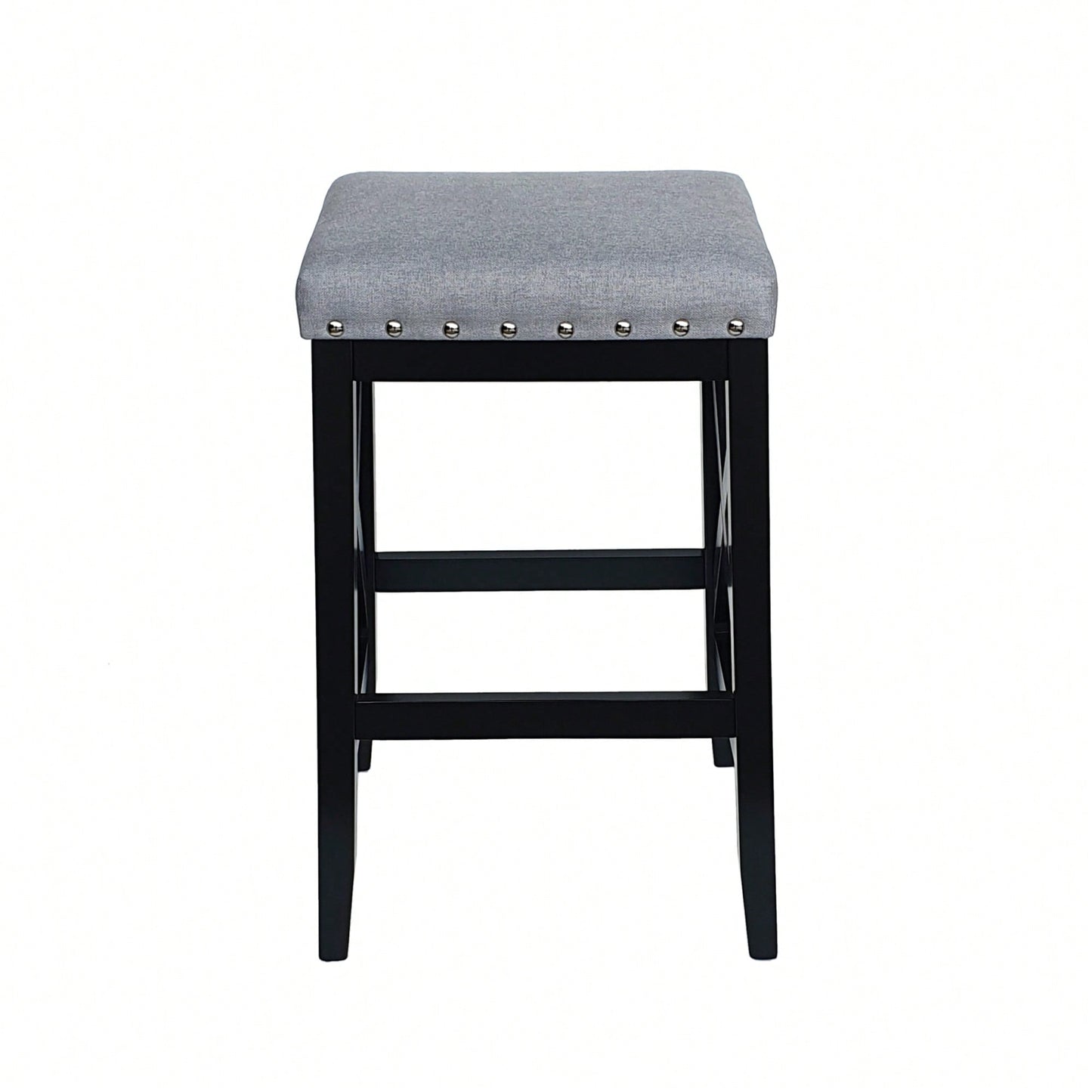 Set Of 2, Elegant Modern Saddle Barstool With Comfortable Cushion And Stylish Design For Kitchen Or Home Bar