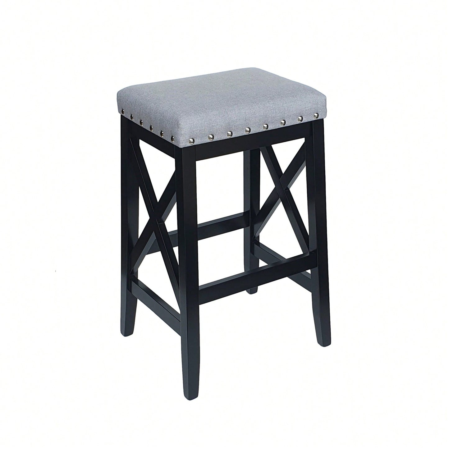 Set Of 2, Elegant Modern Saddle Barstool With Comfortable Cushion And Stylish Design For Kitchen Or Home Bar