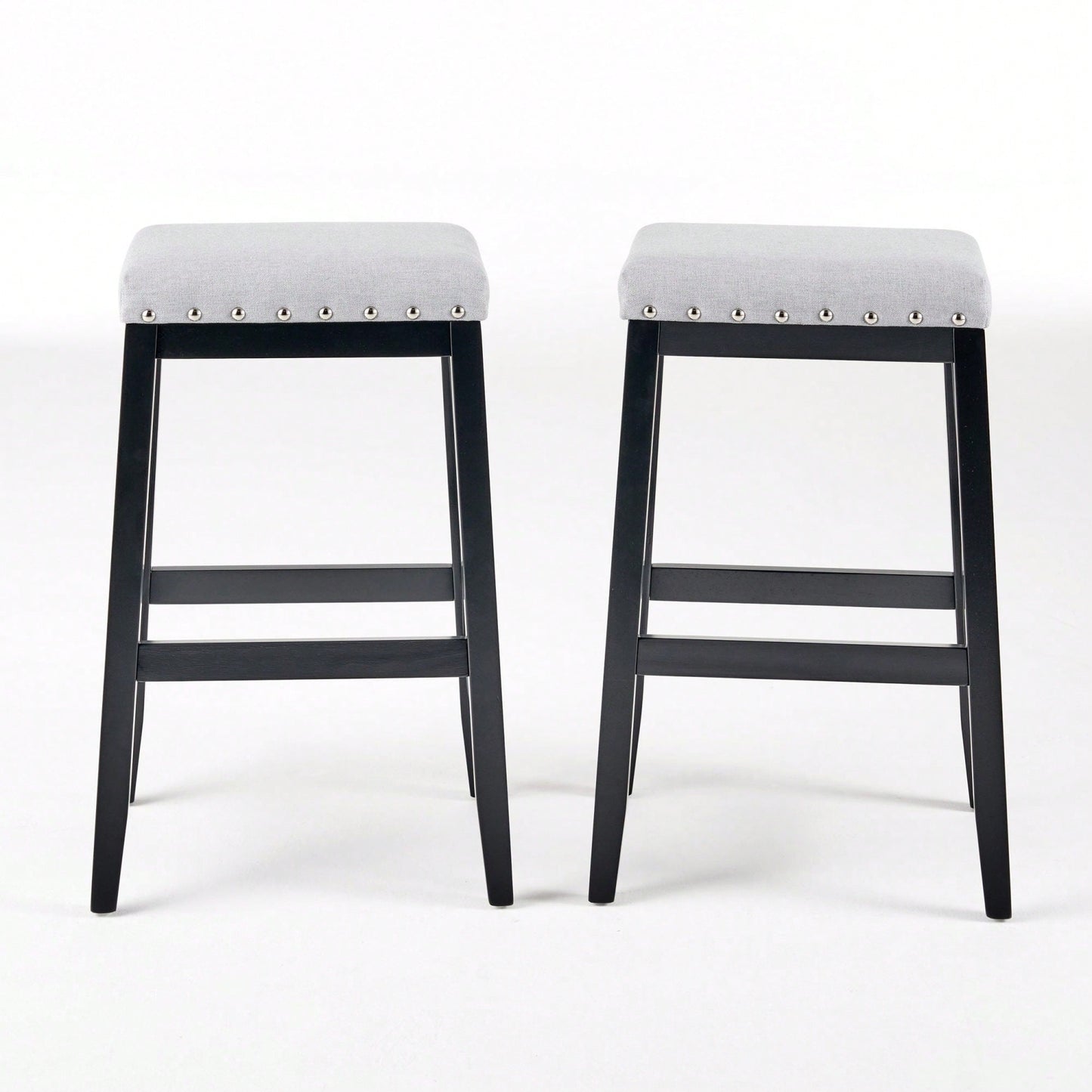 Set Of 2, Elegant Modern Saddle Barstool With Comfortable Cushion And Stylish Design For Kitchen Or Home Bar