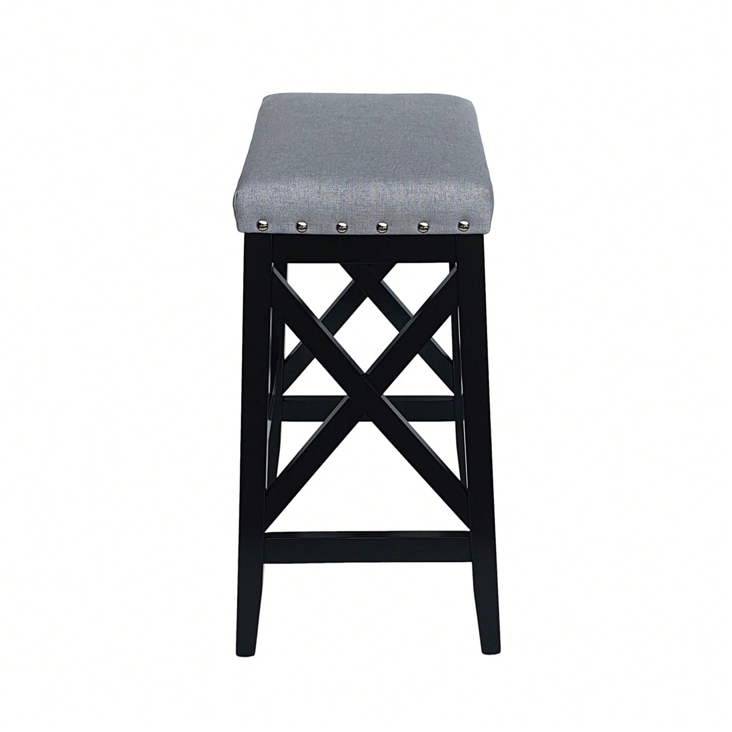 Set Of 2, Elegant Modern Saddle Barstool With Comfortable Cushion And Stylish Design For Kitchen Or Home Bar