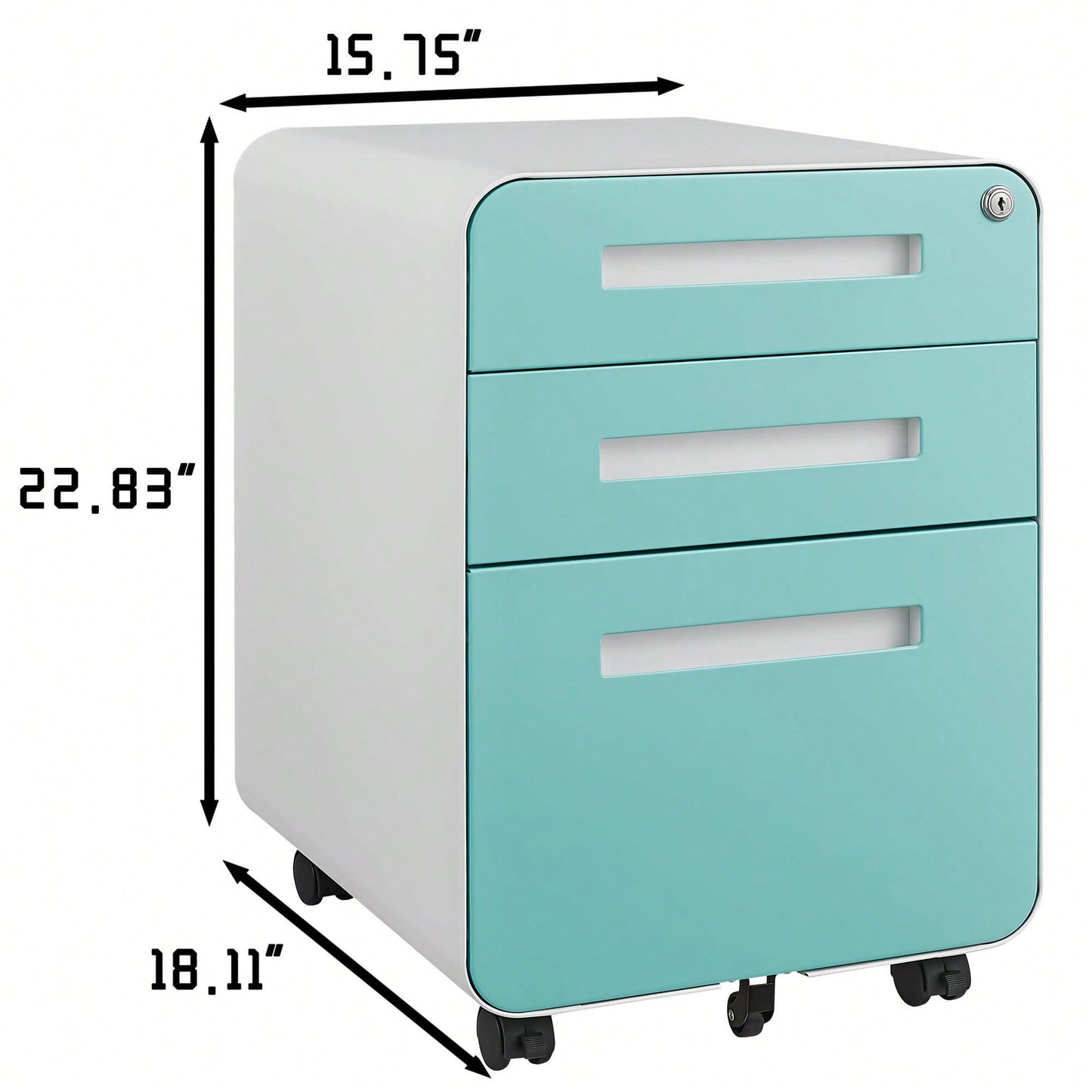 3 Drawer Mobile File Cabinet Under Desk Versatile Storage for Legal Letter A4 Files 5 Wheel Anti-Tilt Cold Rolled Steel Waterproof Design