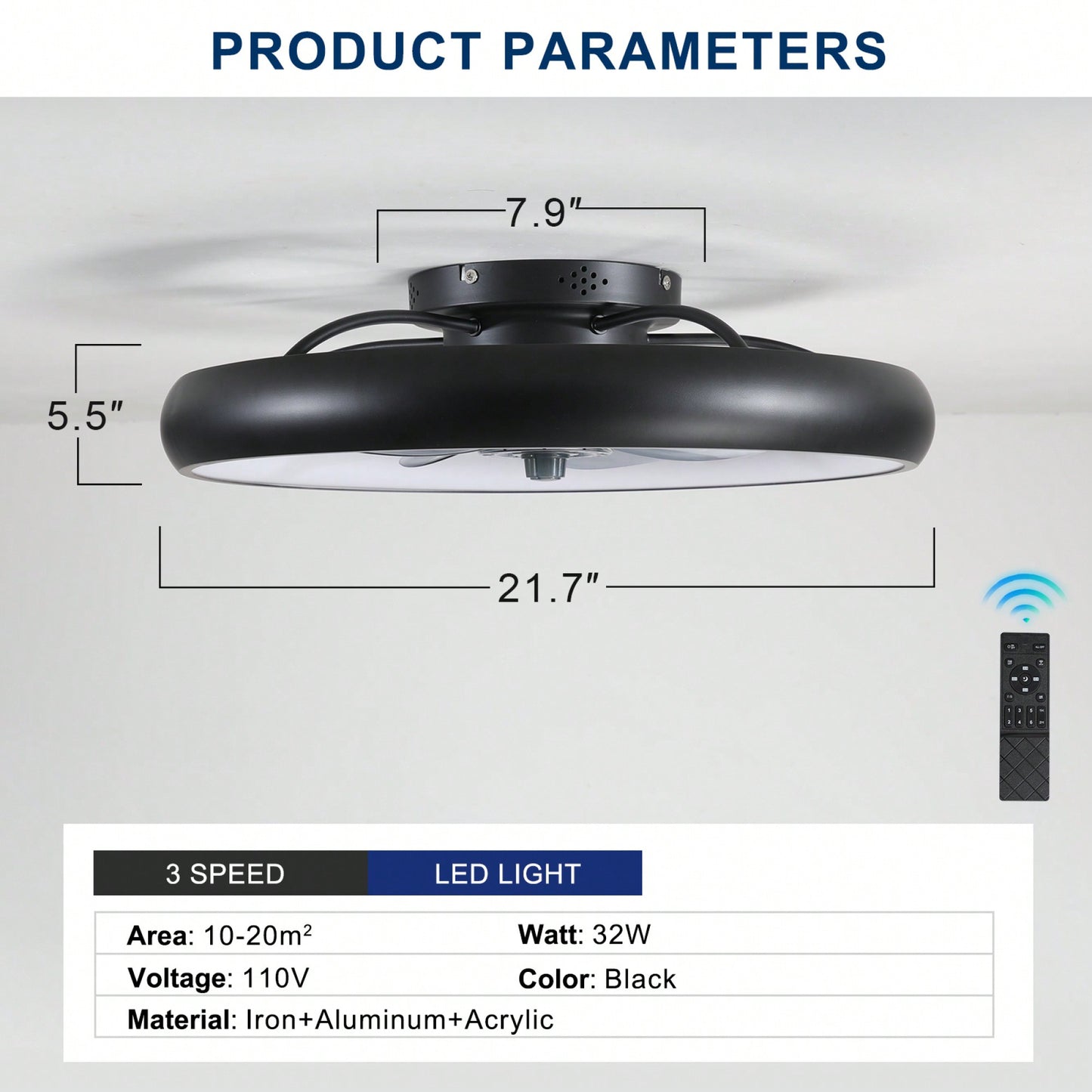 Dimmable LED Ceiling Fan With Integrated Lights For Home And Office Use