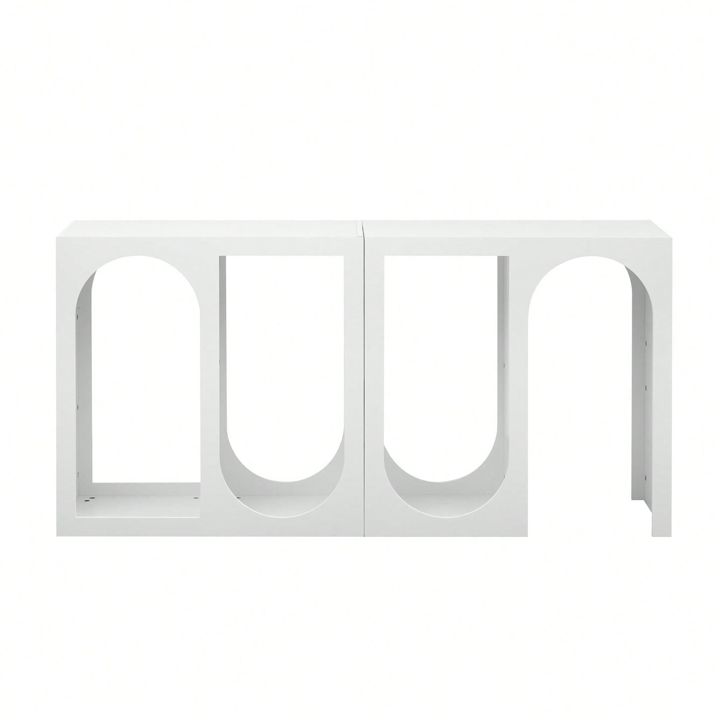 Modular Entryway Console Table With Rectangular And Curved Design For Customizable Arrangements In Study, Entrance, And Living Room