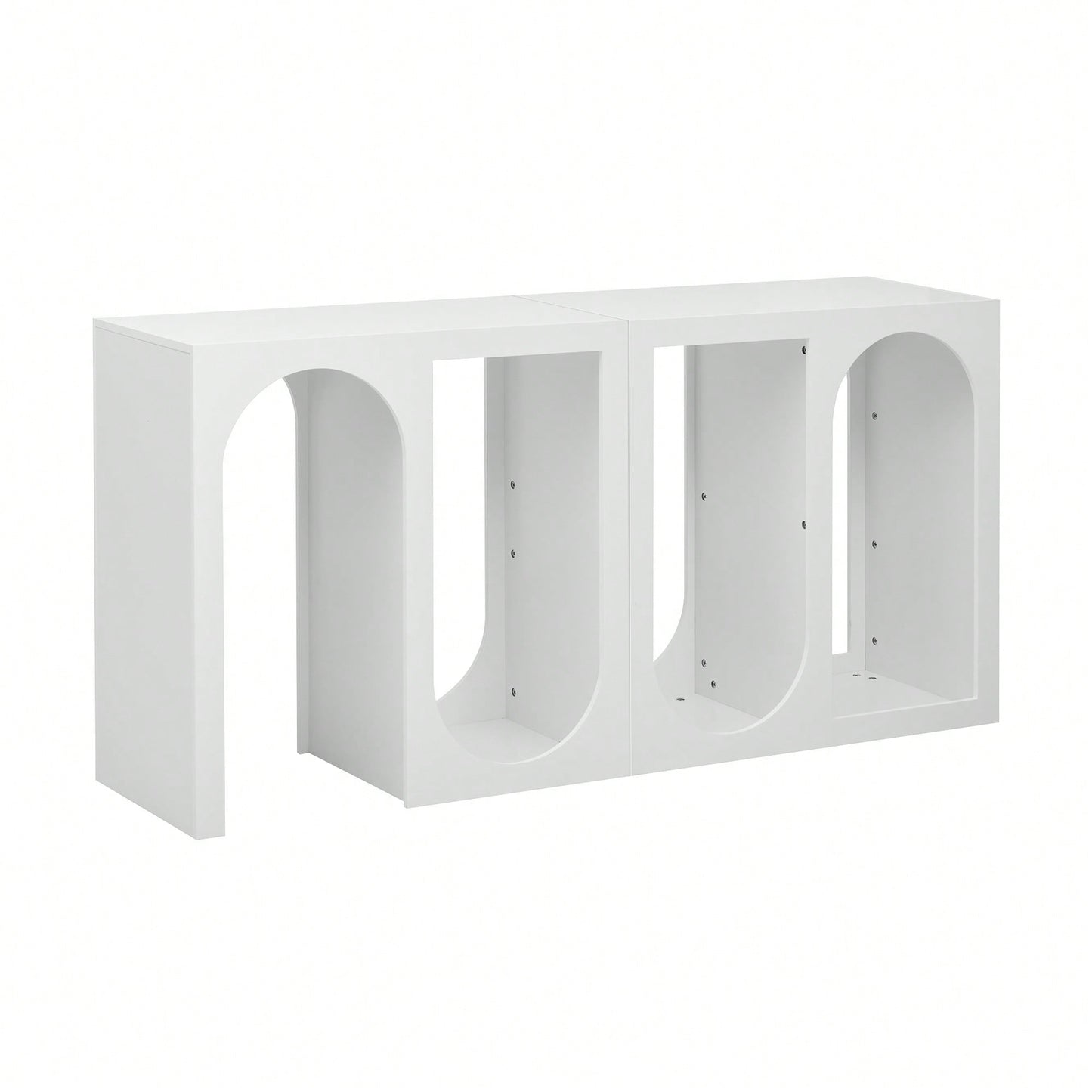 Modular Entryway Console Table With Rectangular And Curved Design For Customizable Arrangements In Study, Entrance, And Living Room