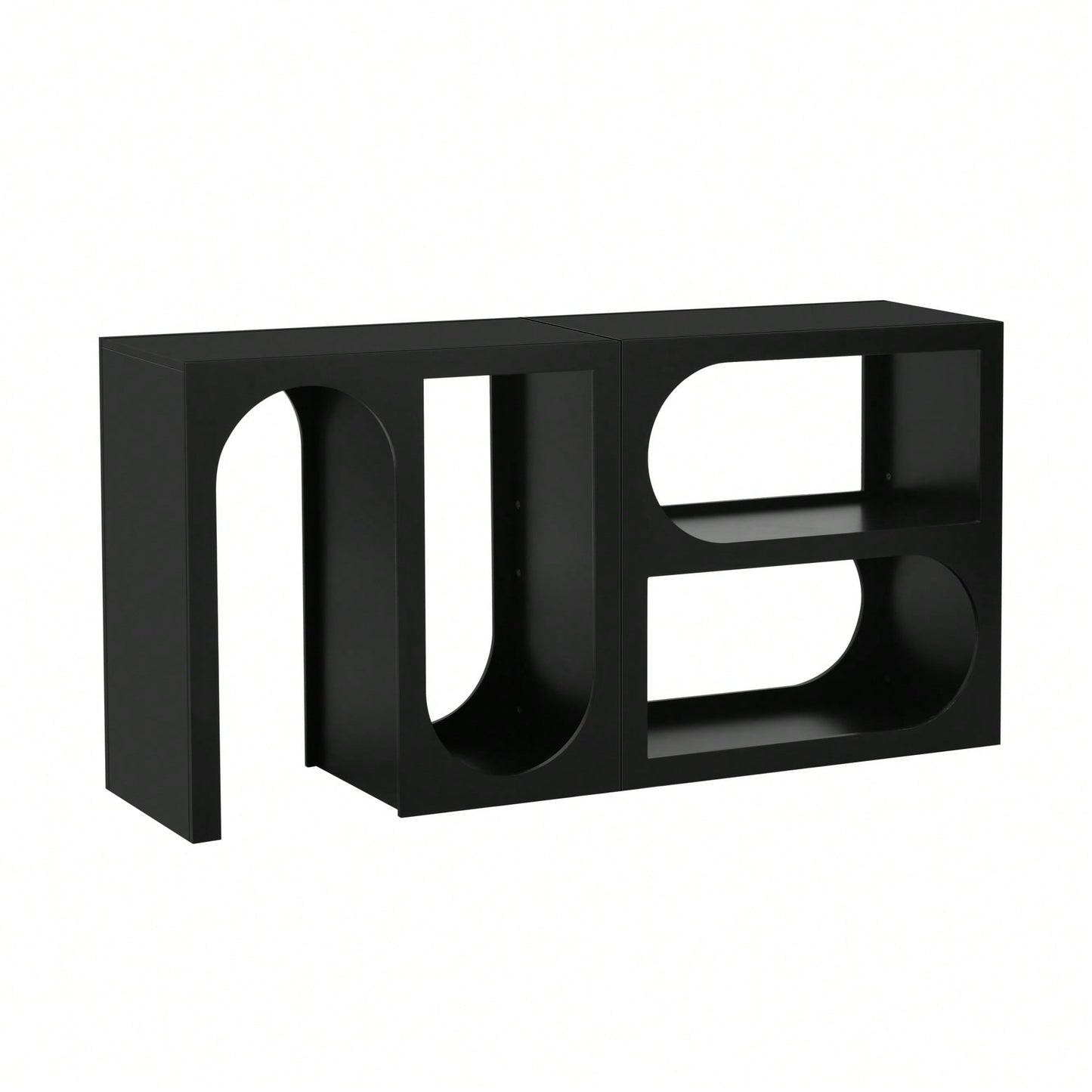 Modular Entryway Console Table With Rectangular And Curved Design For Customizable Arrangements In Study, Entrance, And Living Room