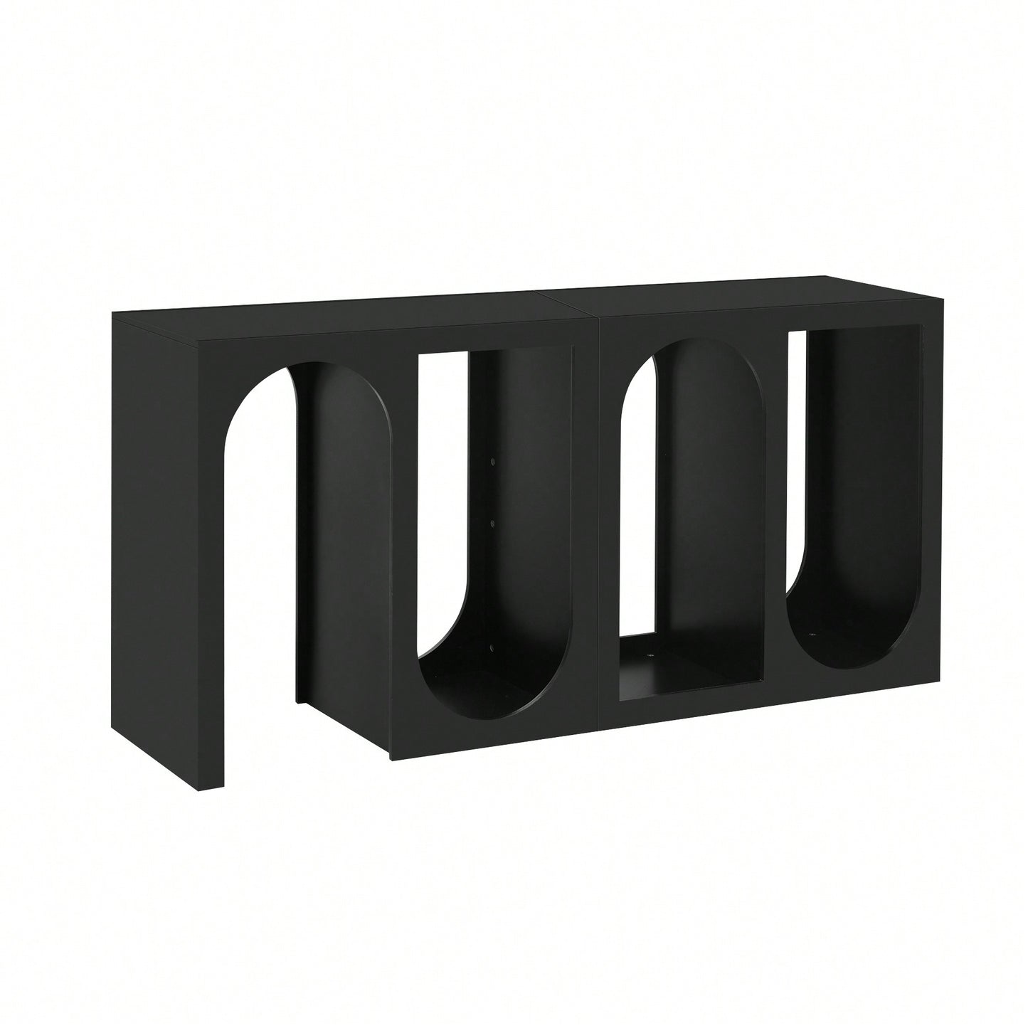 Modular Entryway Console Table With Rectangular And Curved Design For Customizable Arrangements In Study, Entrance, And Living Room