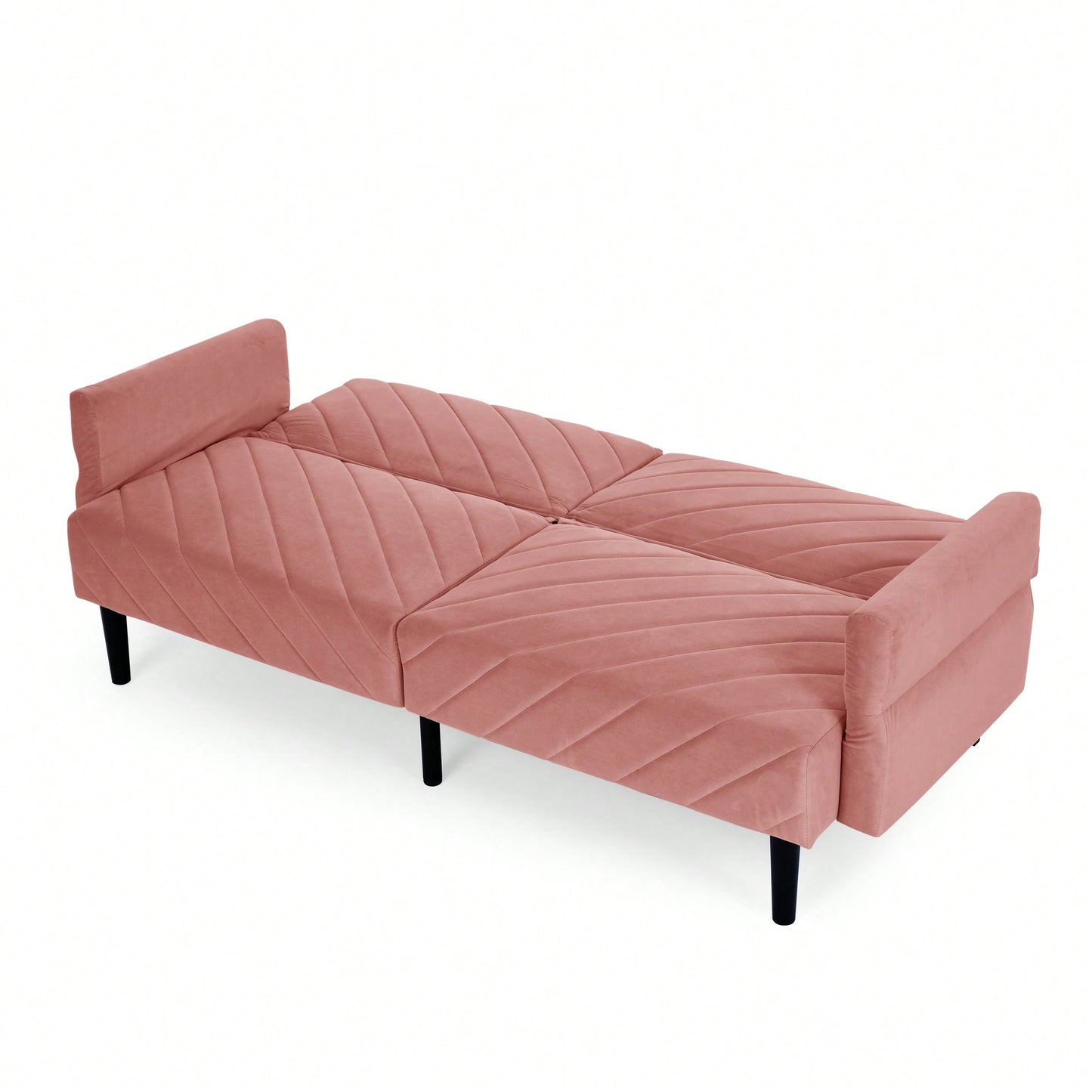 Tufted Convertible Futon Couch With Adjustable Armrests For Small Spaces And Apartments