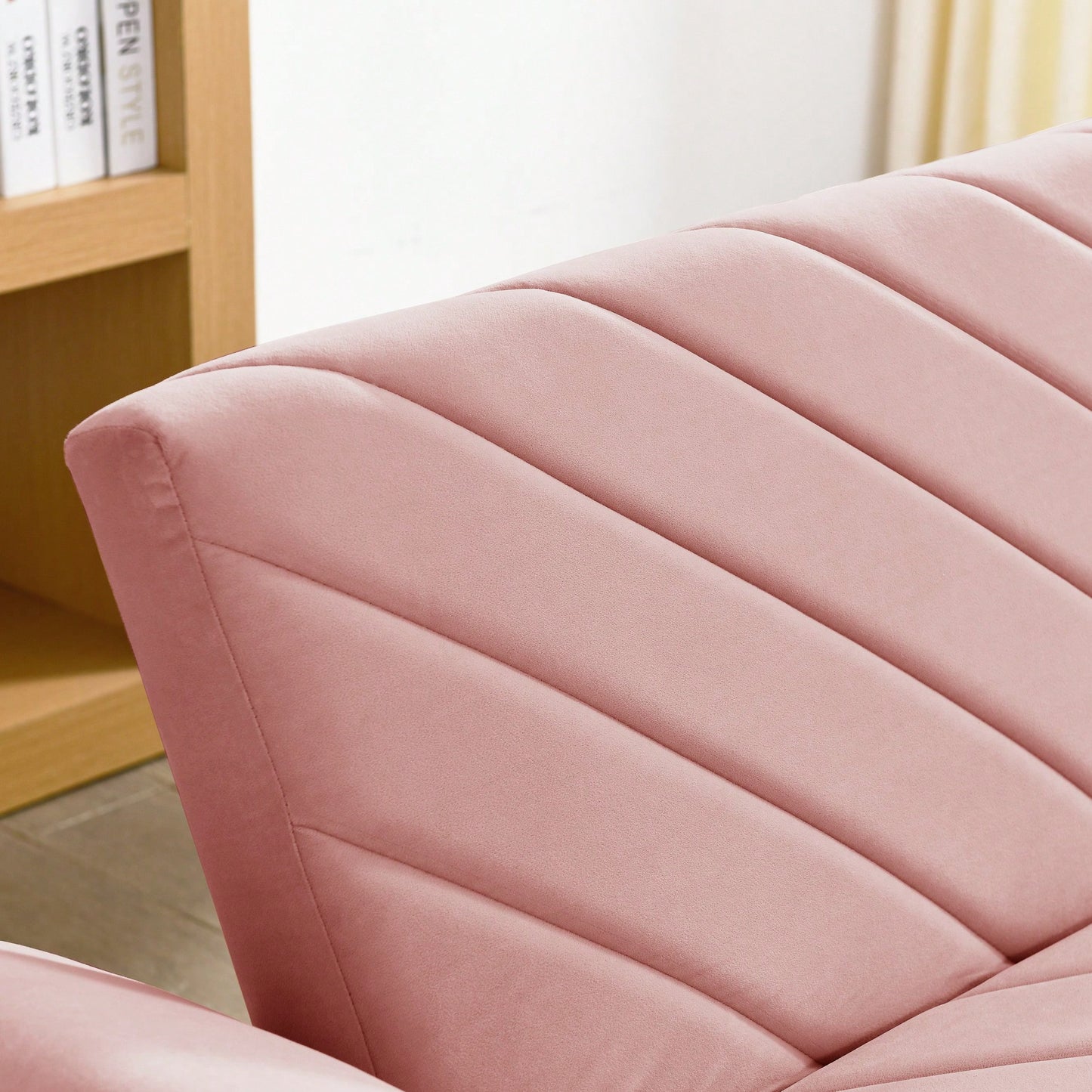 Tufted Convertible Futon Couch With Adjustable Armrests For Small Spaces And Apartments