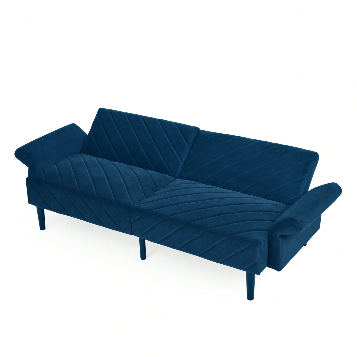 Tufted Convertible Futon Couch With Adjustable Armrests For Small Spaces And Apartments