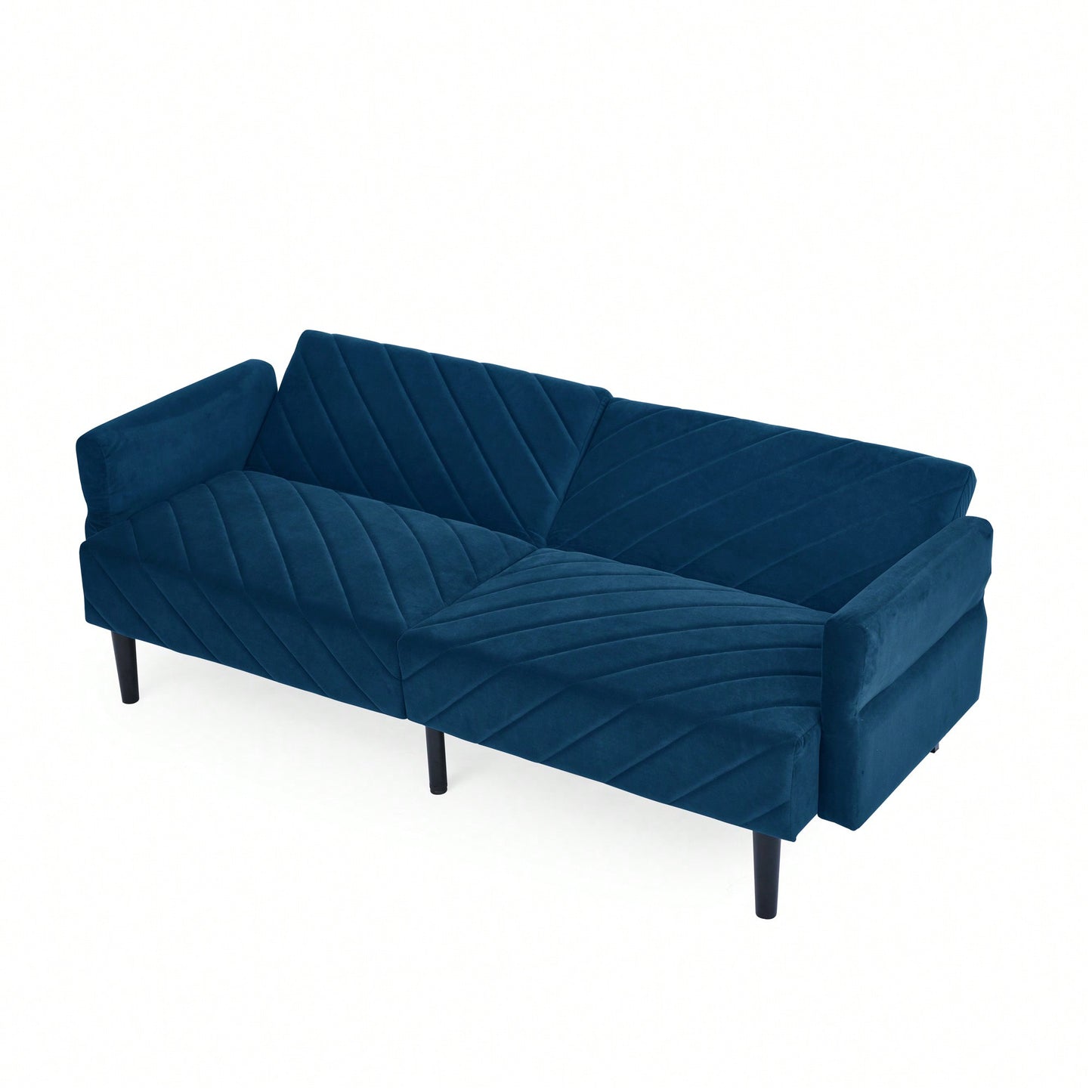 Tufted Convertible Futon Couch With Adjustable Armrests For Small Spaces And Apartments