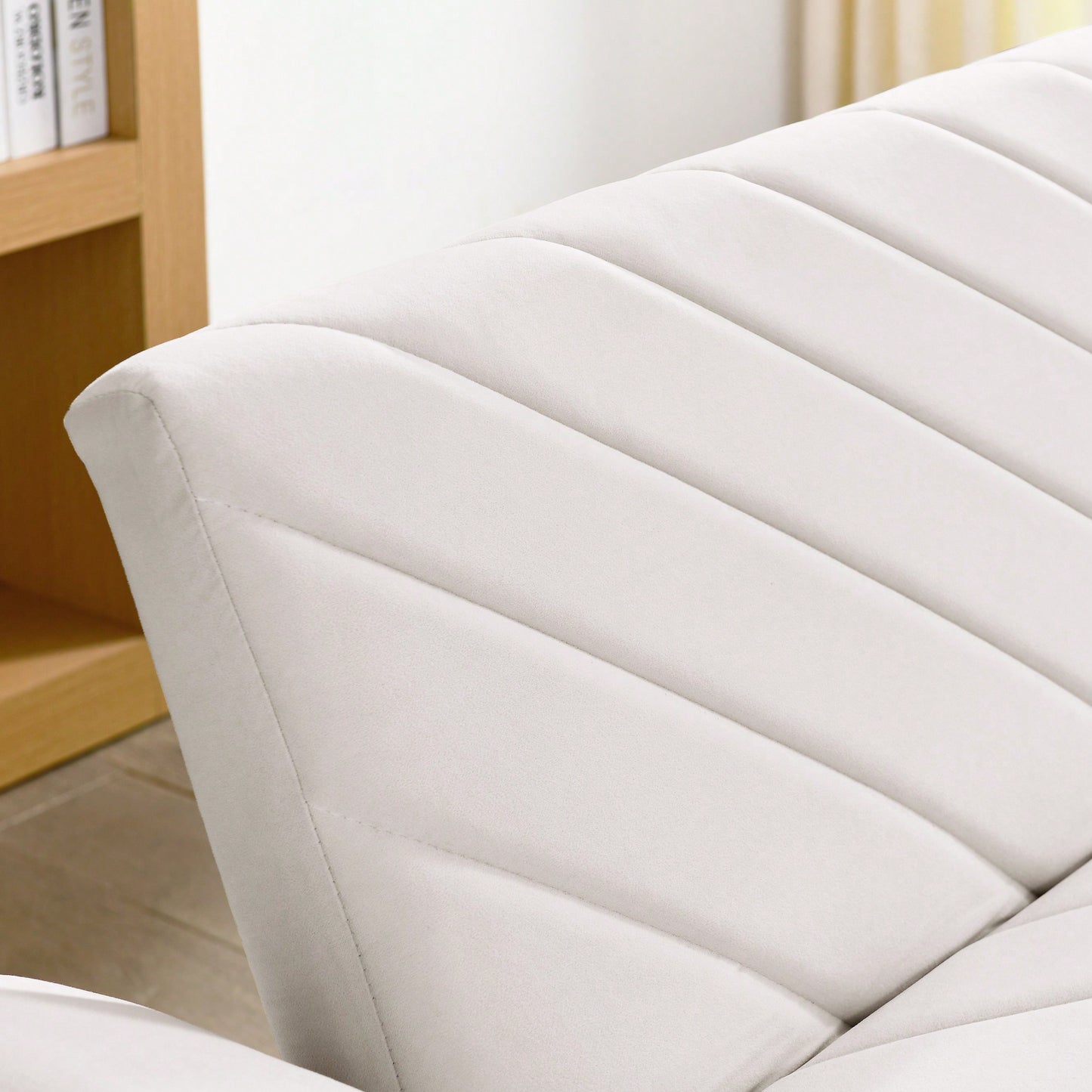 Tufted Convertible Futon Couch With Adjustable Armrests For Small Spaces And Apartments