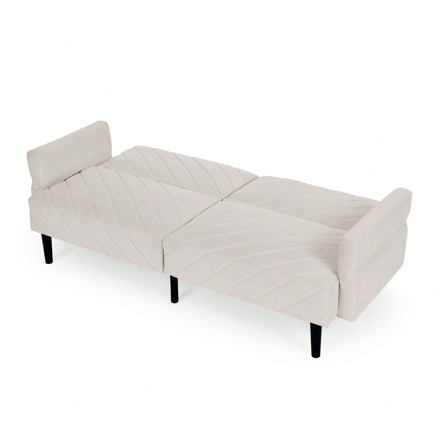 Tufted Convertible Futon Couch With Adjustable Armrests For Small Spaces And Apartments