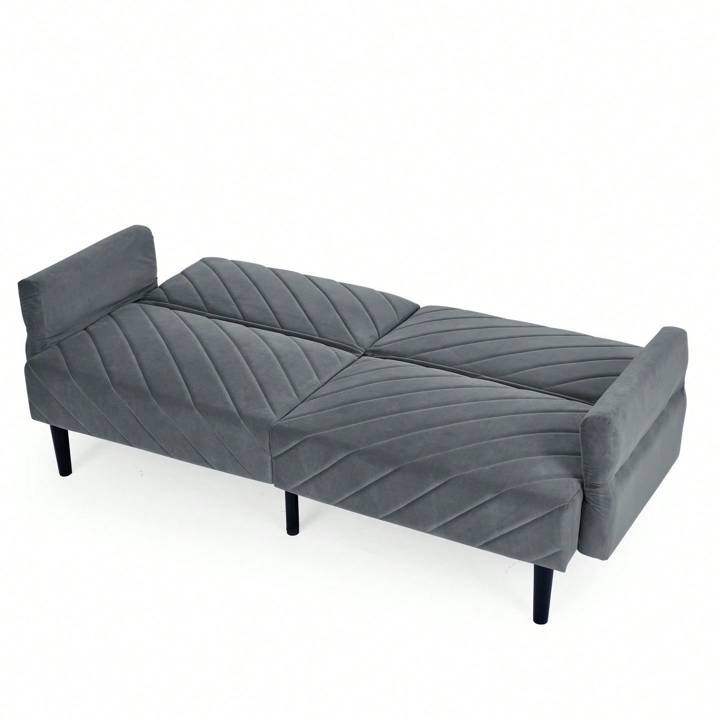Tufted Convertible Futon Couch With Adjustable Armrests For Small Spaces And Apartments