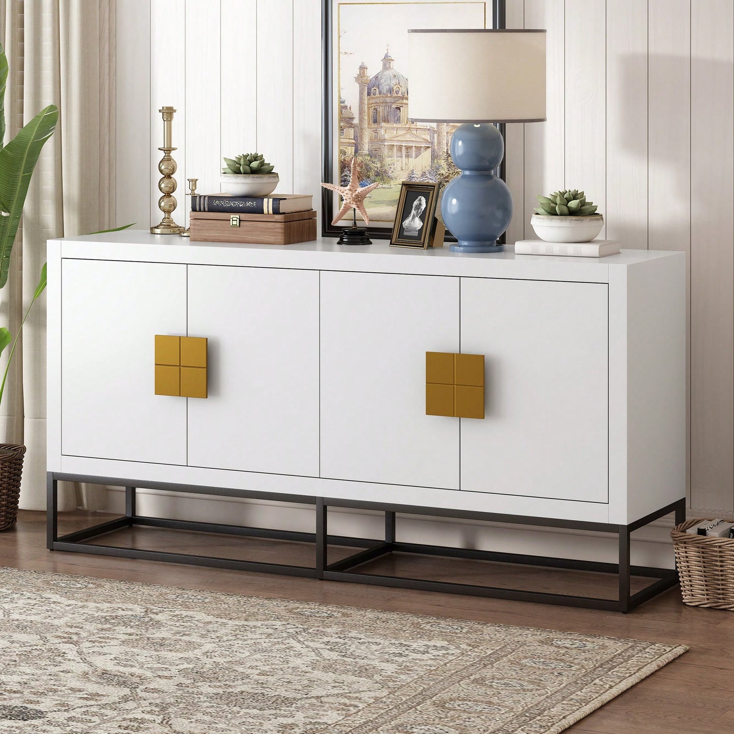 Light Luxury Cabinet With Unique Support Legs And Adjustable Shelves For Living Rooms Corridors And Study Rooms
