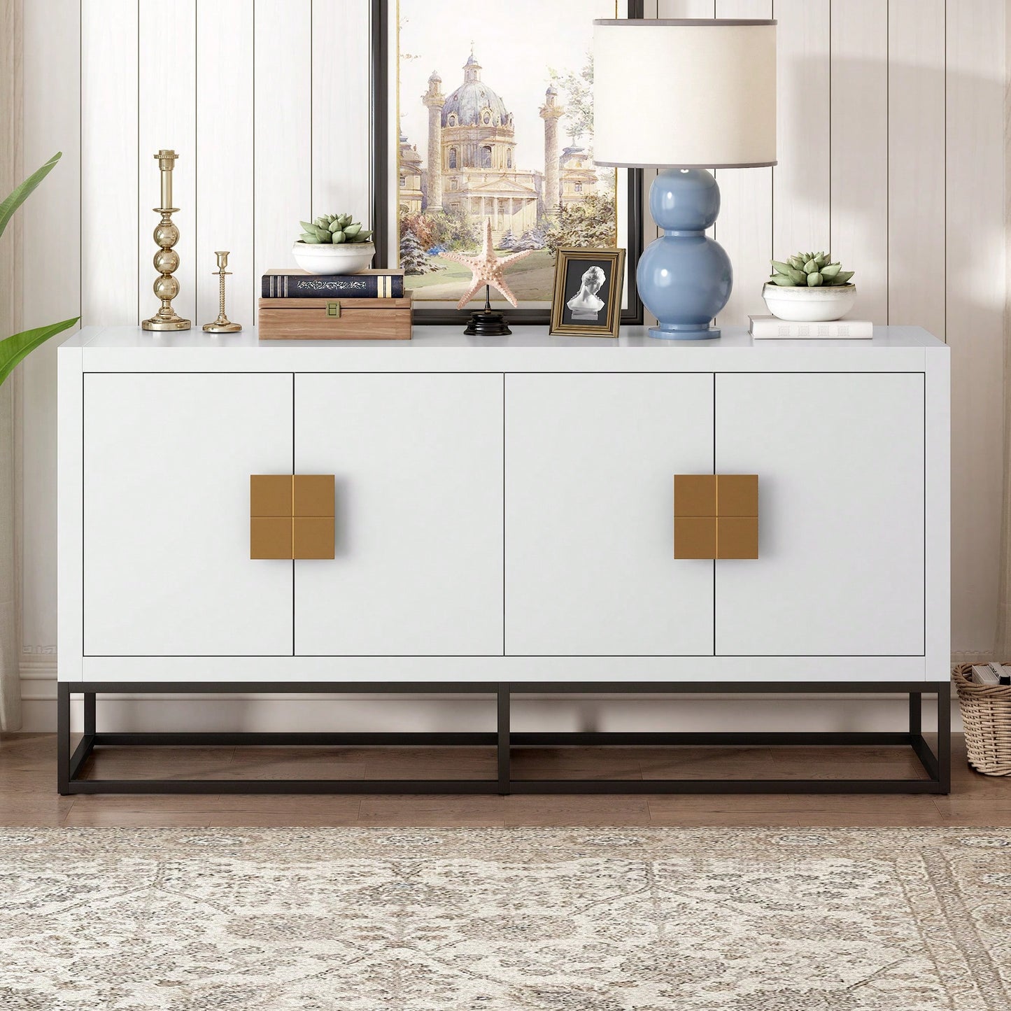 Light Luxury Cabinet With Unique Support Legs And Adjustable Shelves For Living Rooms Corridors And Study Rooms