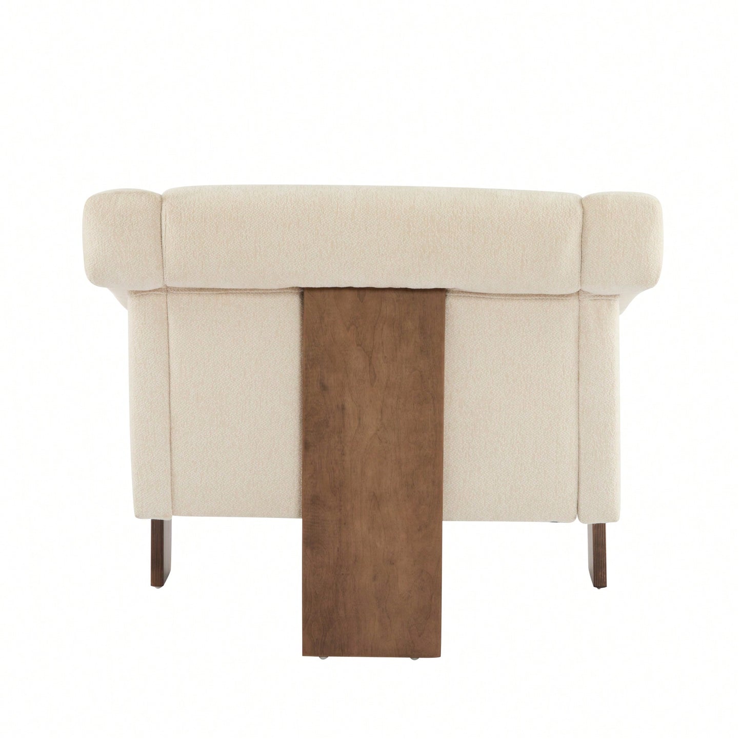 Mid-Century Modern Accent Chair In Brown Faux Leather With Deep Cushions And Wide Armrests For Living Room Bedroom Or Office Use