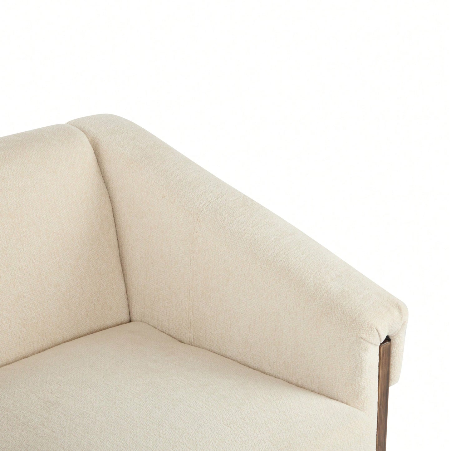 Mid-Century Modern Accent Chair In Brown Faux Leather With Deep Cushions And Wide Armrests For Living Room Bedroom Or Office Use